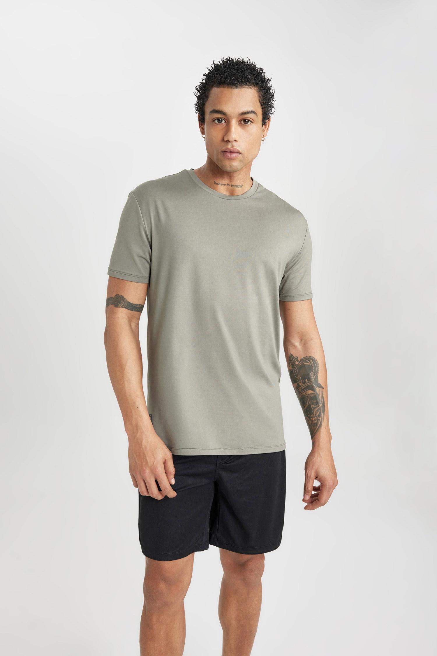 DeFactoFit Standard Fit Crew Neck T-Shirt