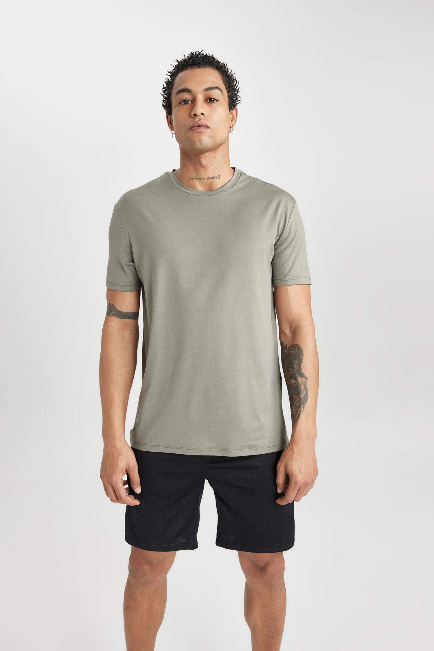 DeFactoFit Standard Fit Crew Neck T-Shirt