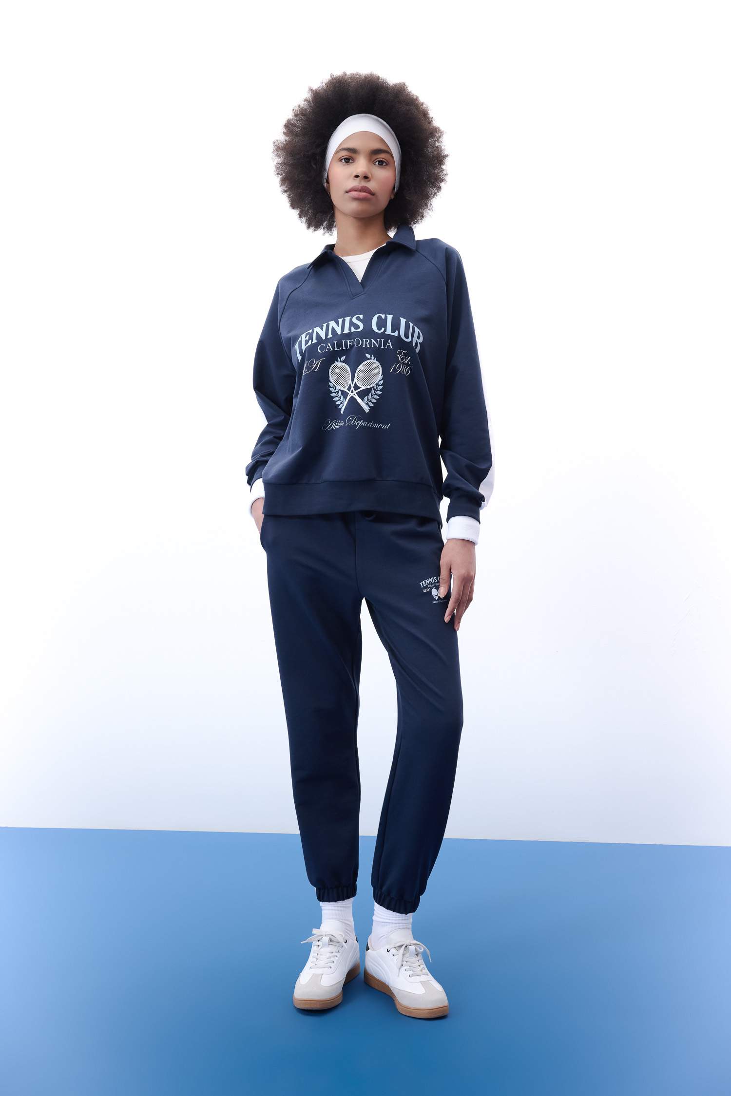 Oversize Geniş Kalıp Polo Yaka Sporcu Sweatshirt