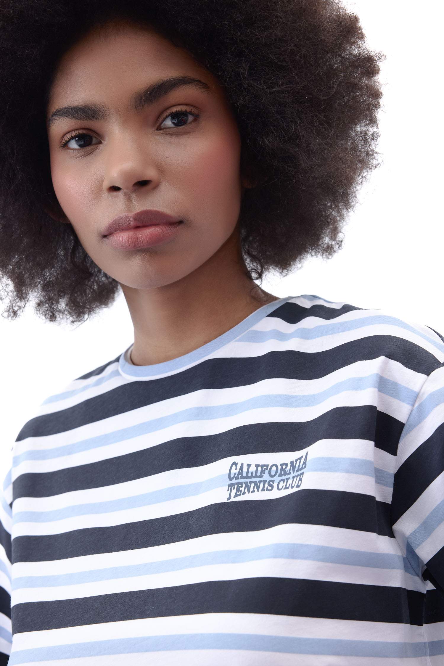 T-Shirt de Sport Coupe Standard Rayé à Col Montant de DeFactofit