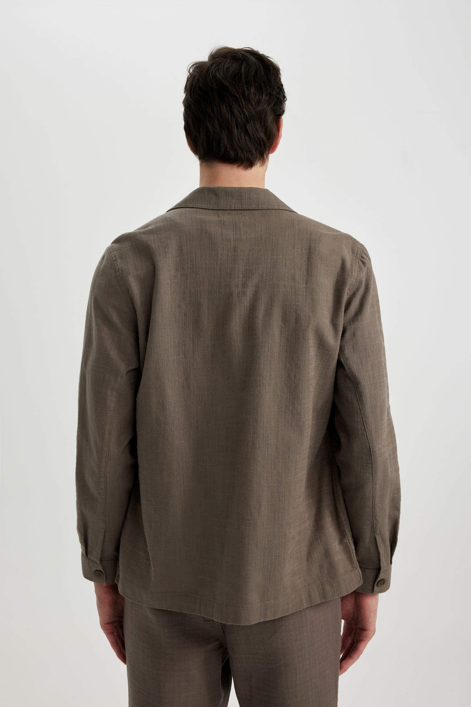 قميص قطن قصة عادية بياخة عالية