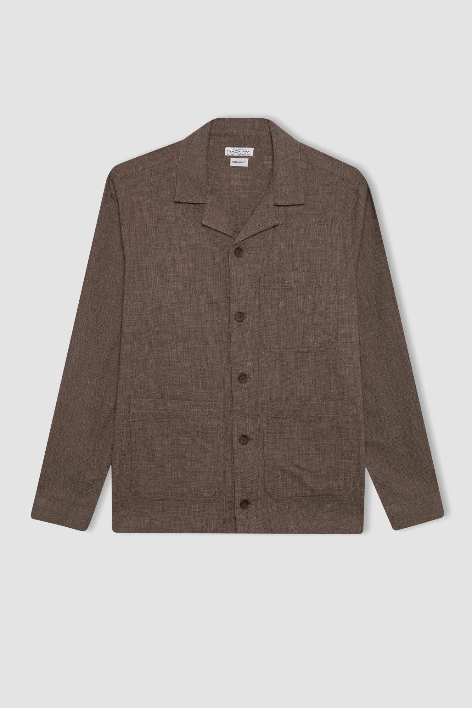 قميص قطن قصة عادية بياخة عالية