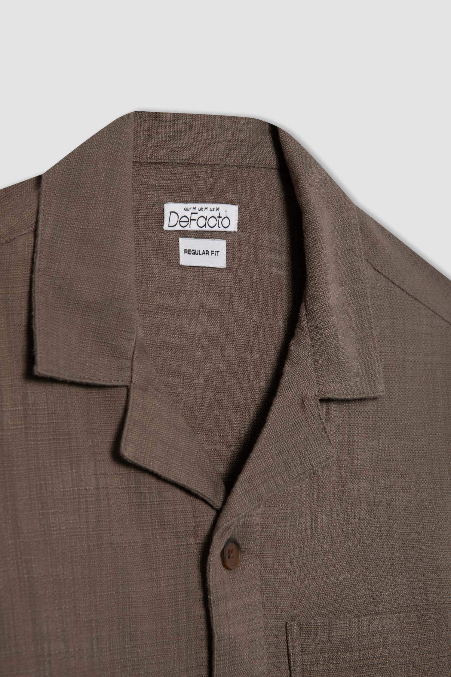 قميص قطن قصة عادية بياخة عالية