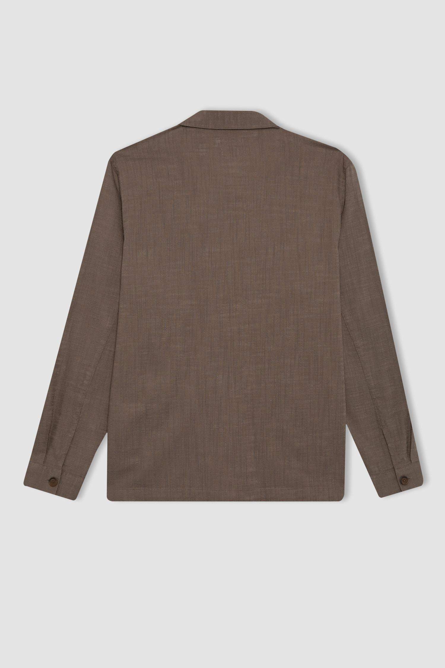 قميص قطن قصة عادية بياخة عالية