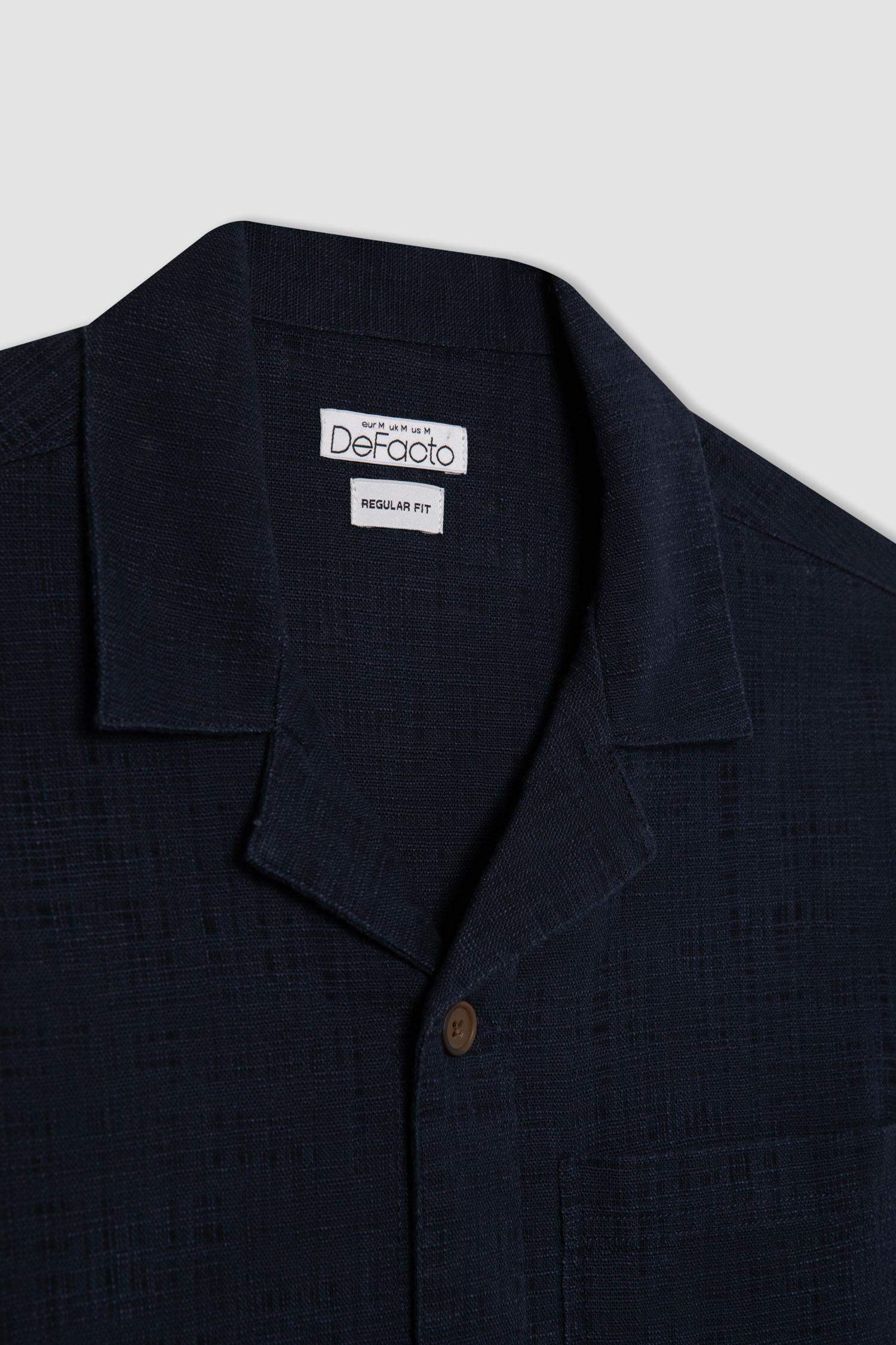 قميص قطن قصة عادية بياخة عالية