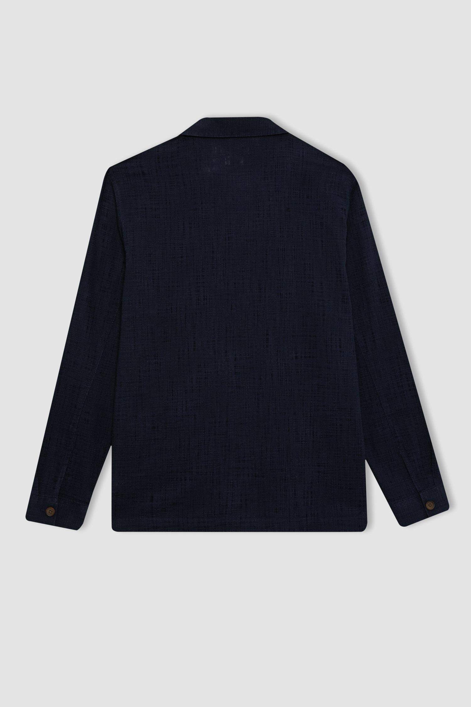 قميص قطن قصة عادية بياخة عالية