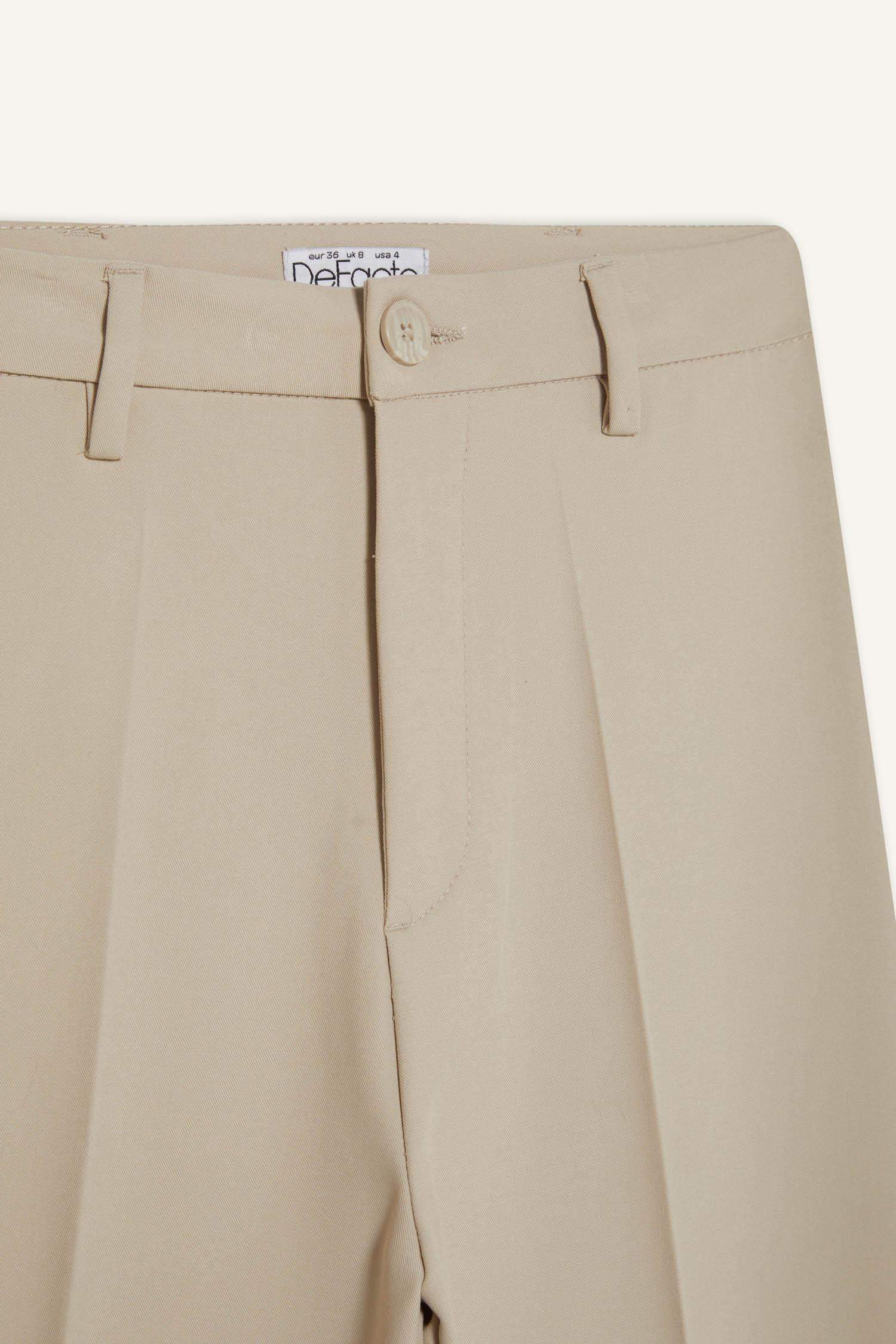 Straight Fit High Waist Standard Length Trousers