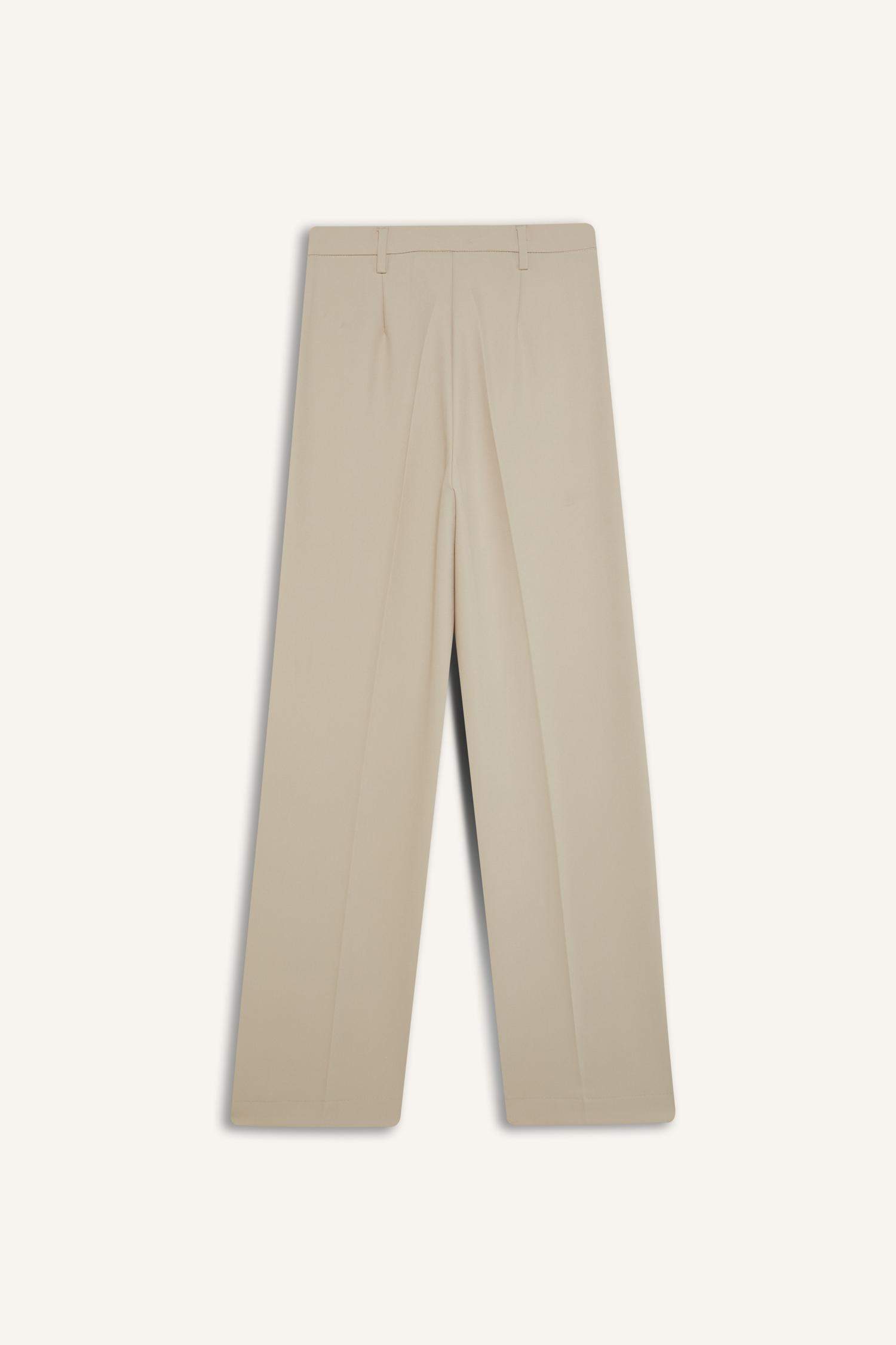 Straight Fit High Waist Standard Length Trousers
