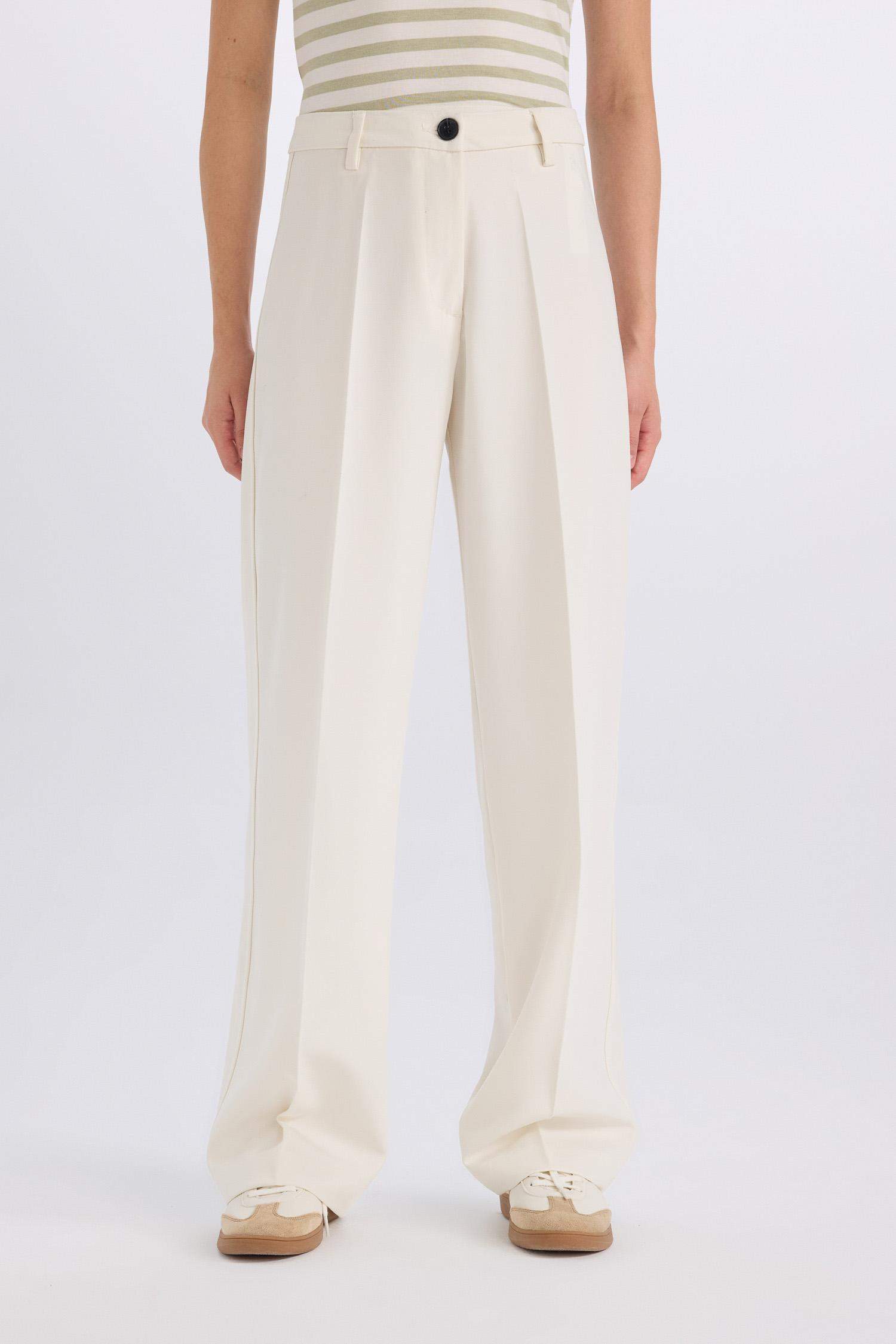 Wide Leg High Waist Standard Length Trousers