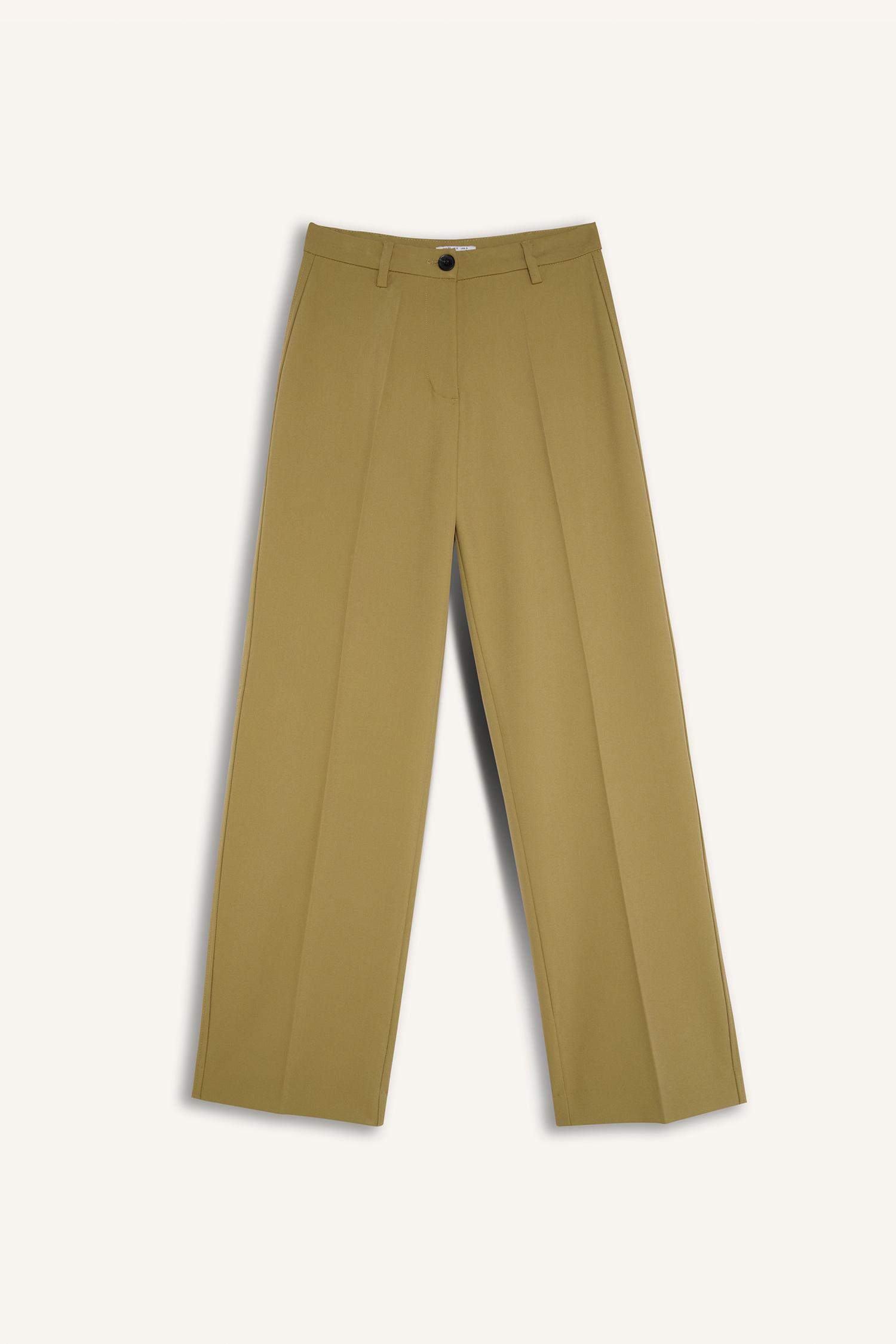 Стандартные брюки с высокой талией и широкими штанинами