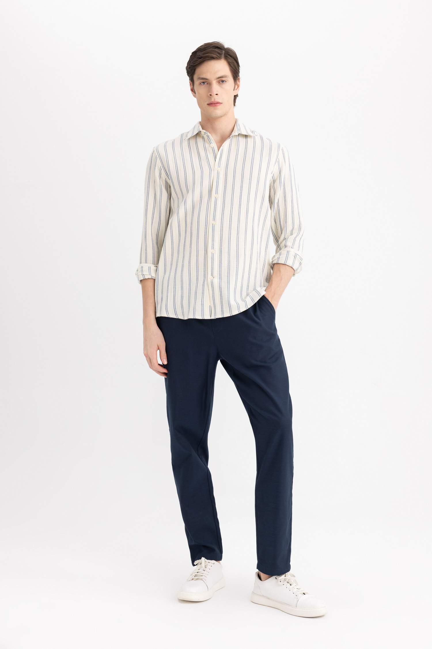 поло жаға Ұзын жеңді көйлек