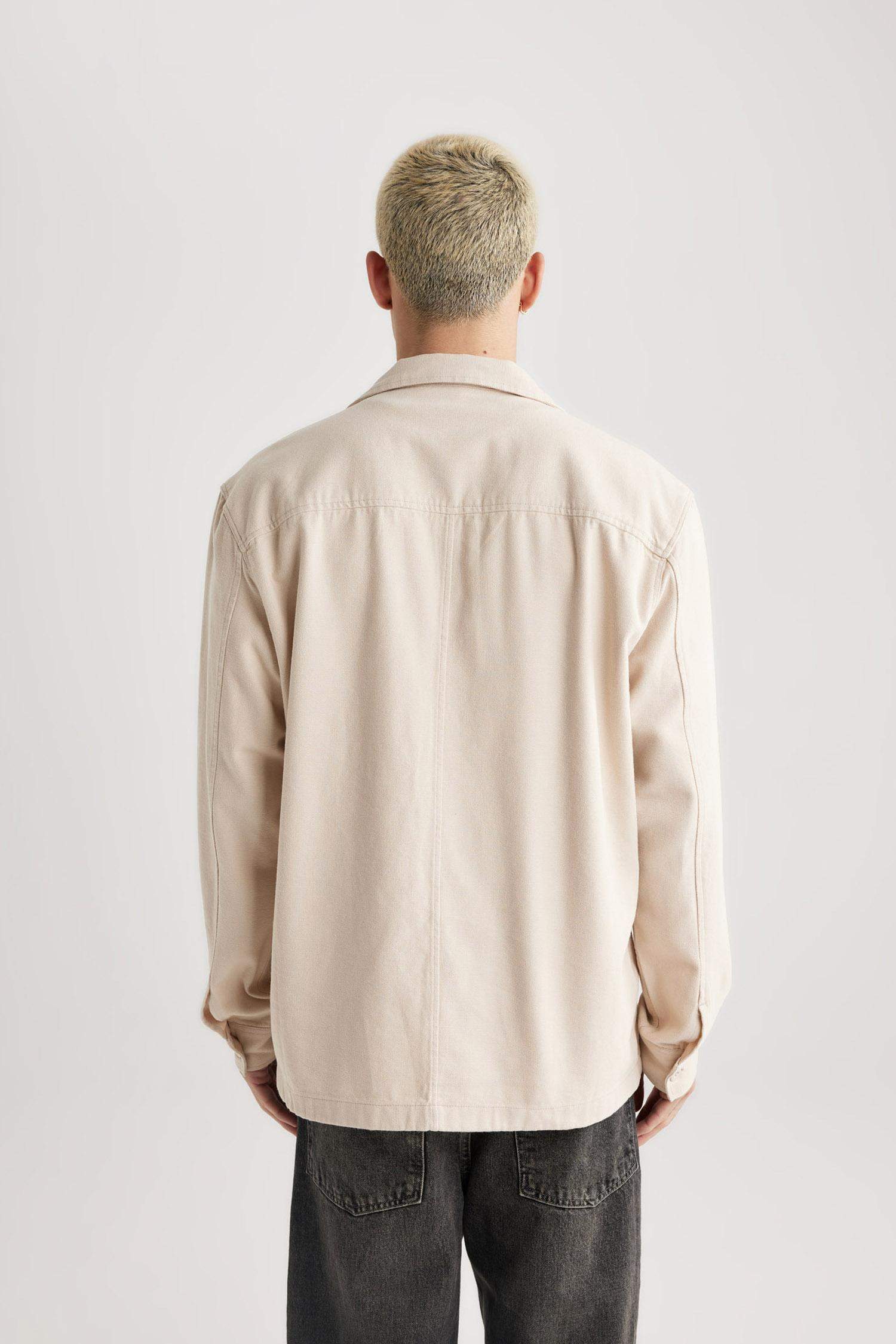 Relax Fit Cepli Pamuklu Uzun Kollu Gömlek