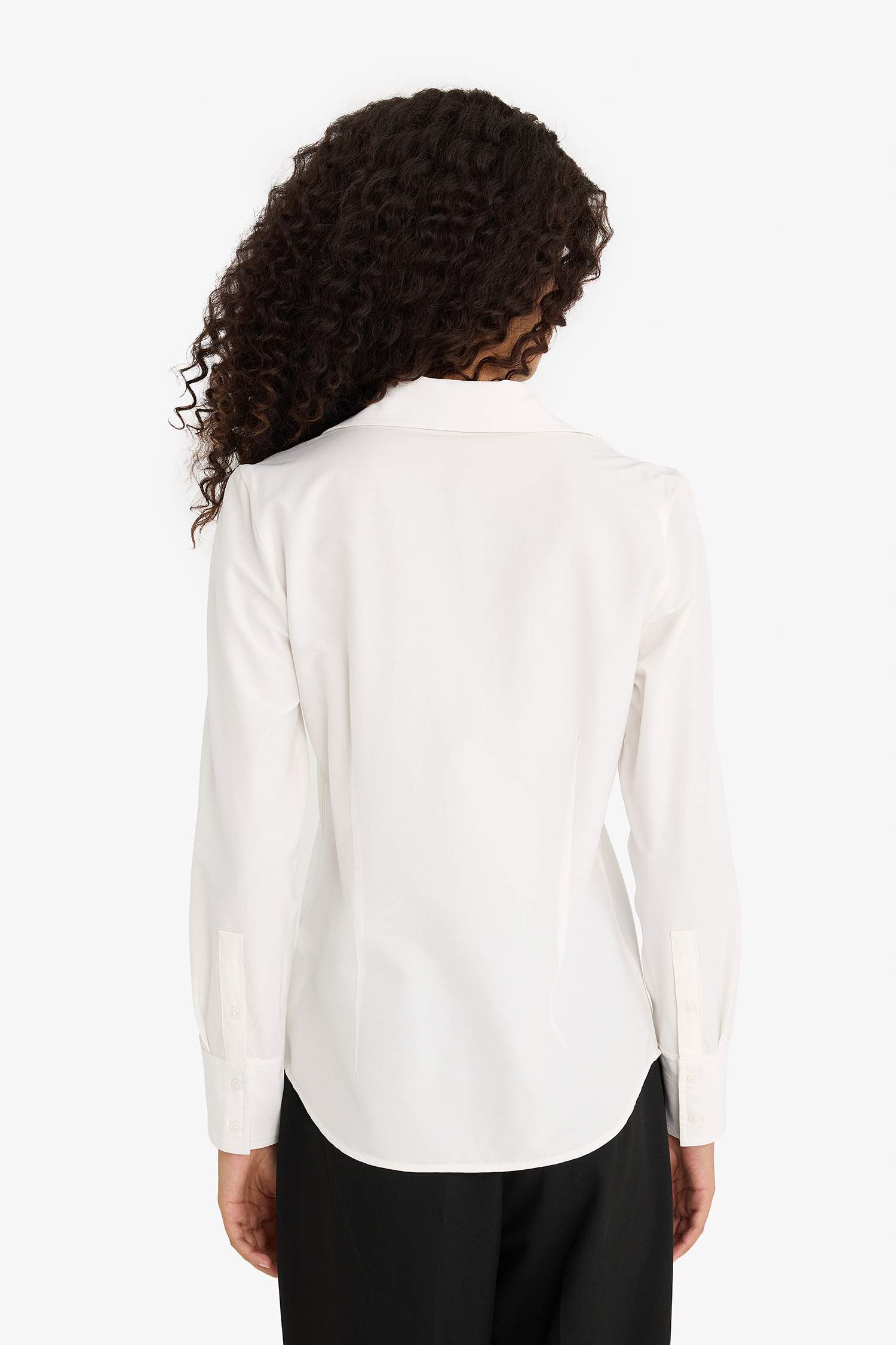 Fitted Bengaline Long Sleeve Shirt