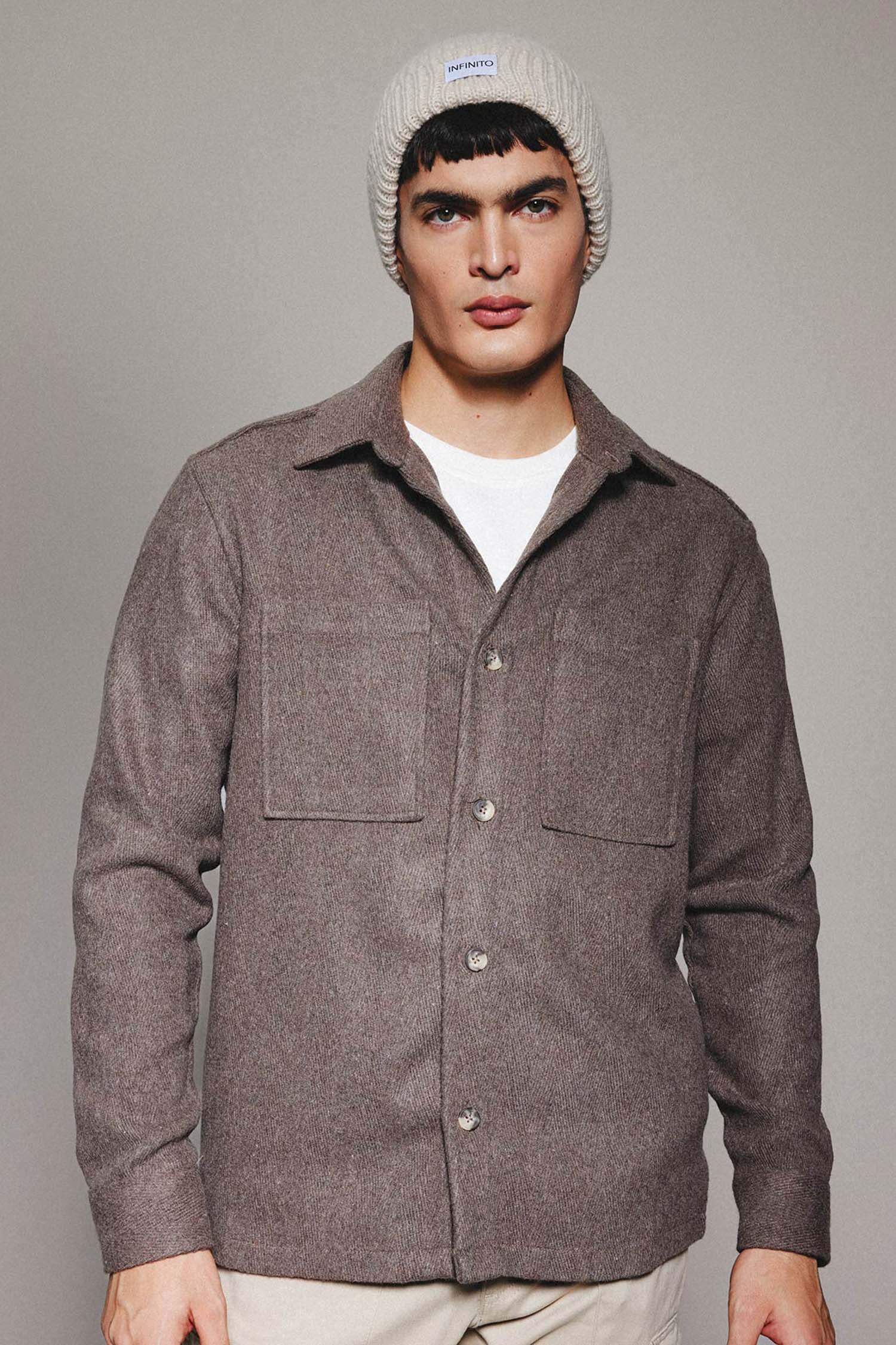 Regular Fit Polo Yaka Cepli Pamuklu Uzun Kollu Gömlek