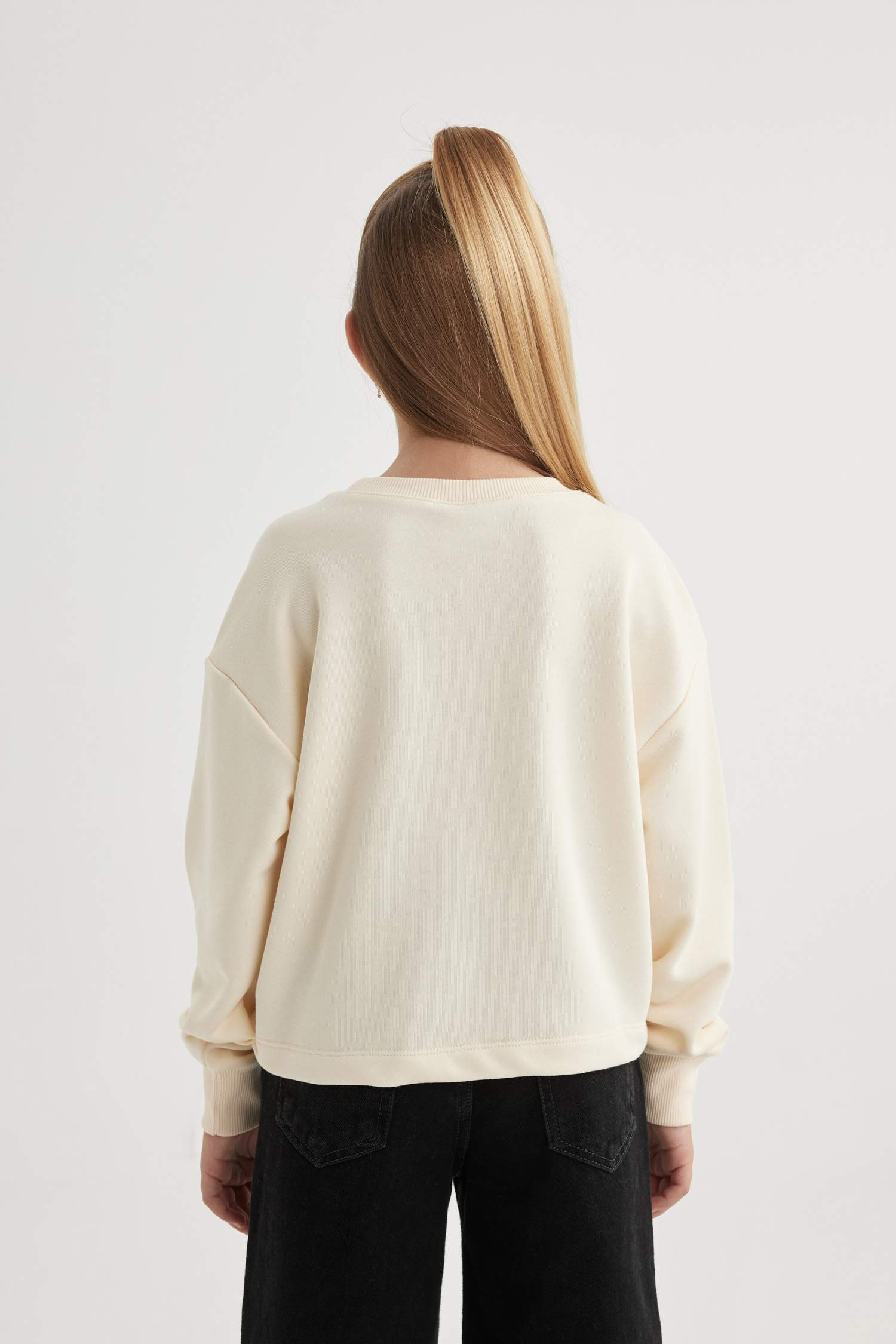 Girl Disney Mickey Mouse & Friends Crew Neck Sweatshirt