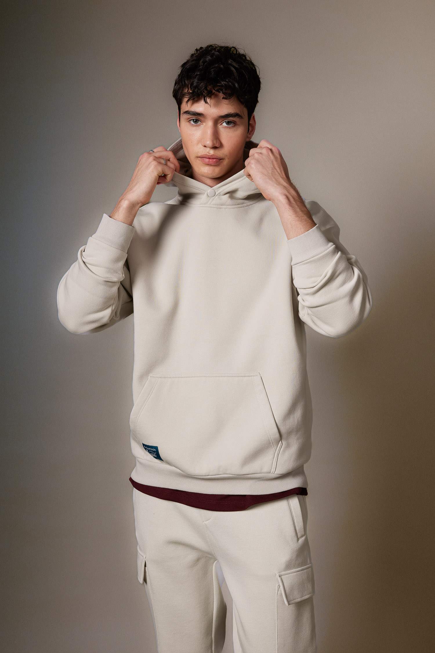 Oversize Fit Hooded Printed Sweatshirt