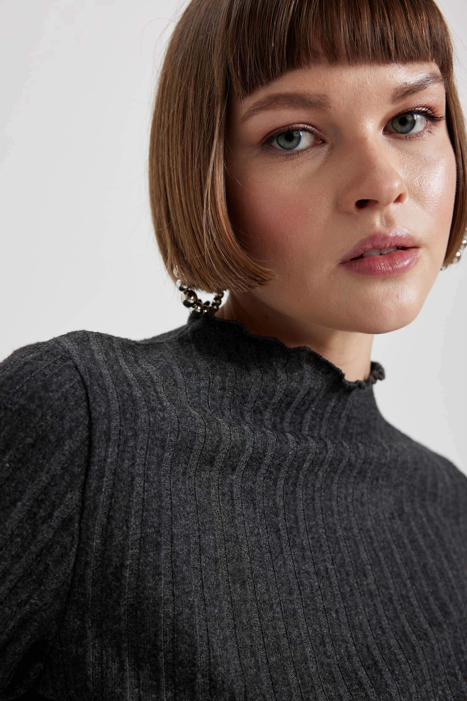 Straight Fit Camisole Normal Waist Midi Knitted Skirt