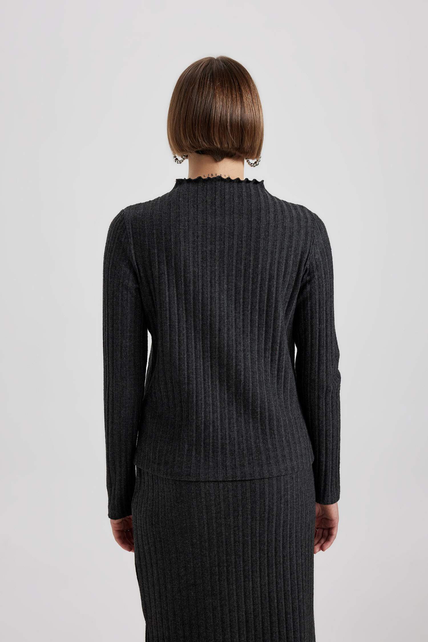 Straight Fit Camisole Normal Waist Midi Knitted Skirt