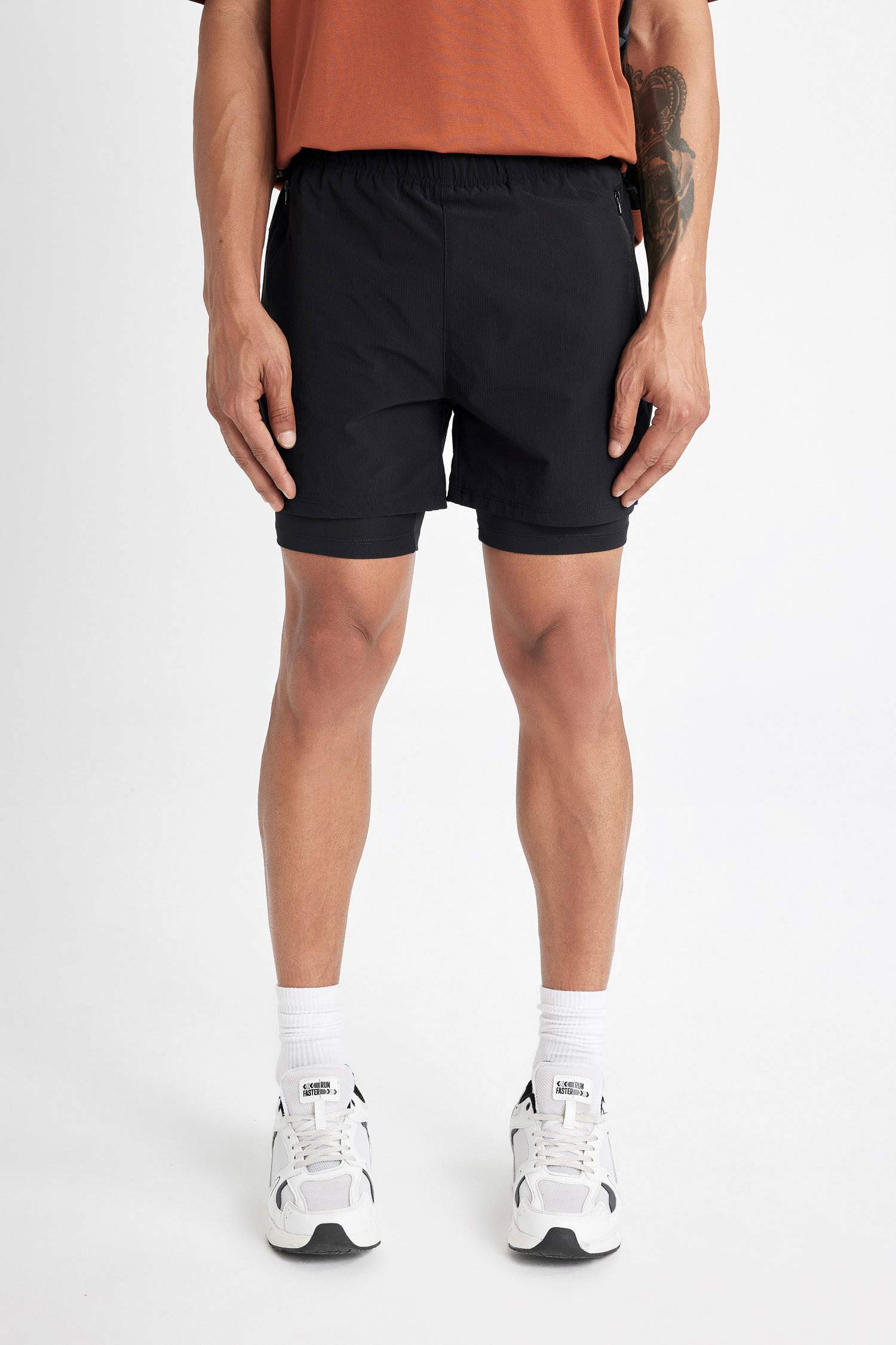 Slim Fit Woven Sports Shorts