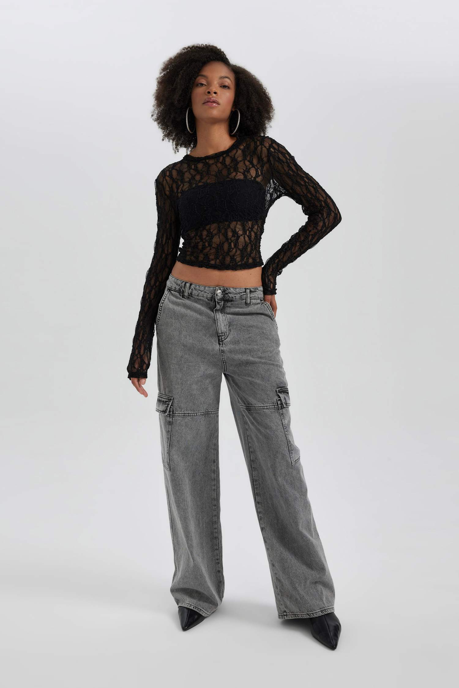 Slim Fit Crew Neck brode Long Sleeve T-Shirt