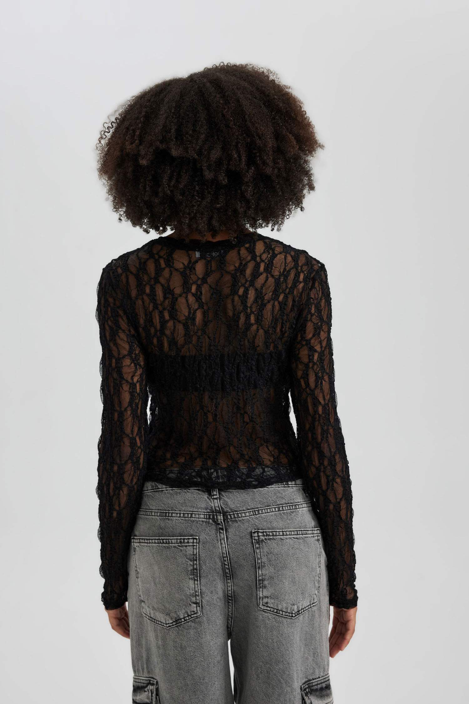 Slim Fit Crew Neck brode Long Sleeve T-Shirt