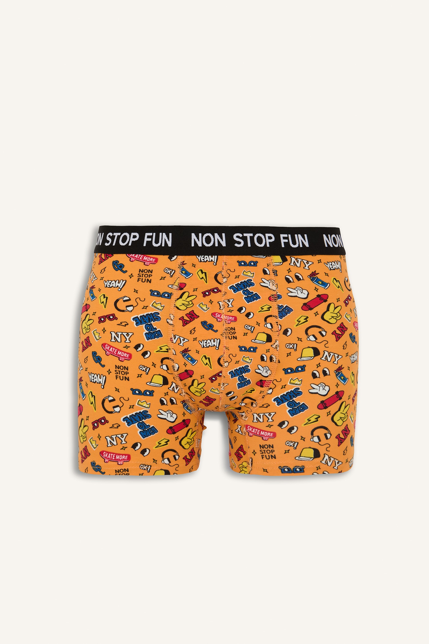 DeFacto Pamuklu Regular Fit Baskılı 3'lü Boxer görsel 2