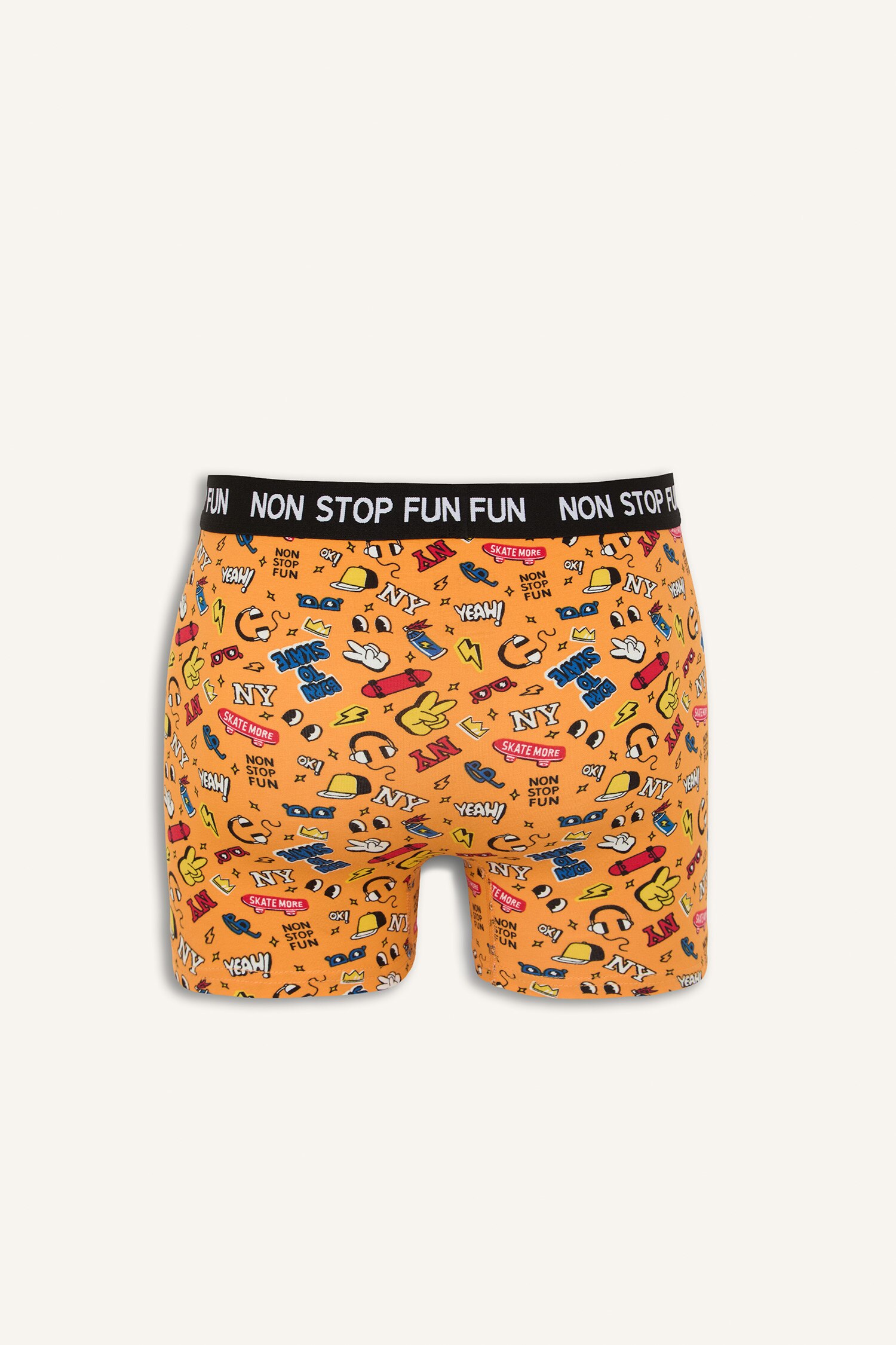 DeFacto Pamuklu Regular Fit Baskılı 3'lü Boxer görsel 3