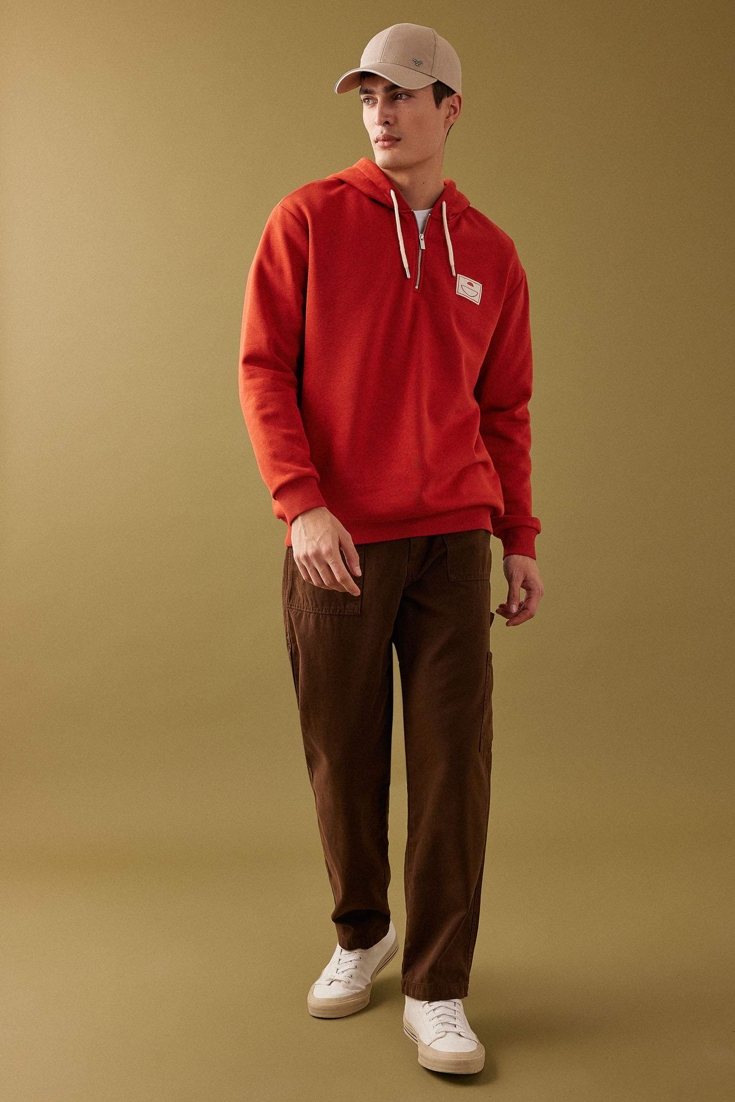 Oversize Geniş Kalıp Kapüşonlu Sırt Baskılı Sweatshirt