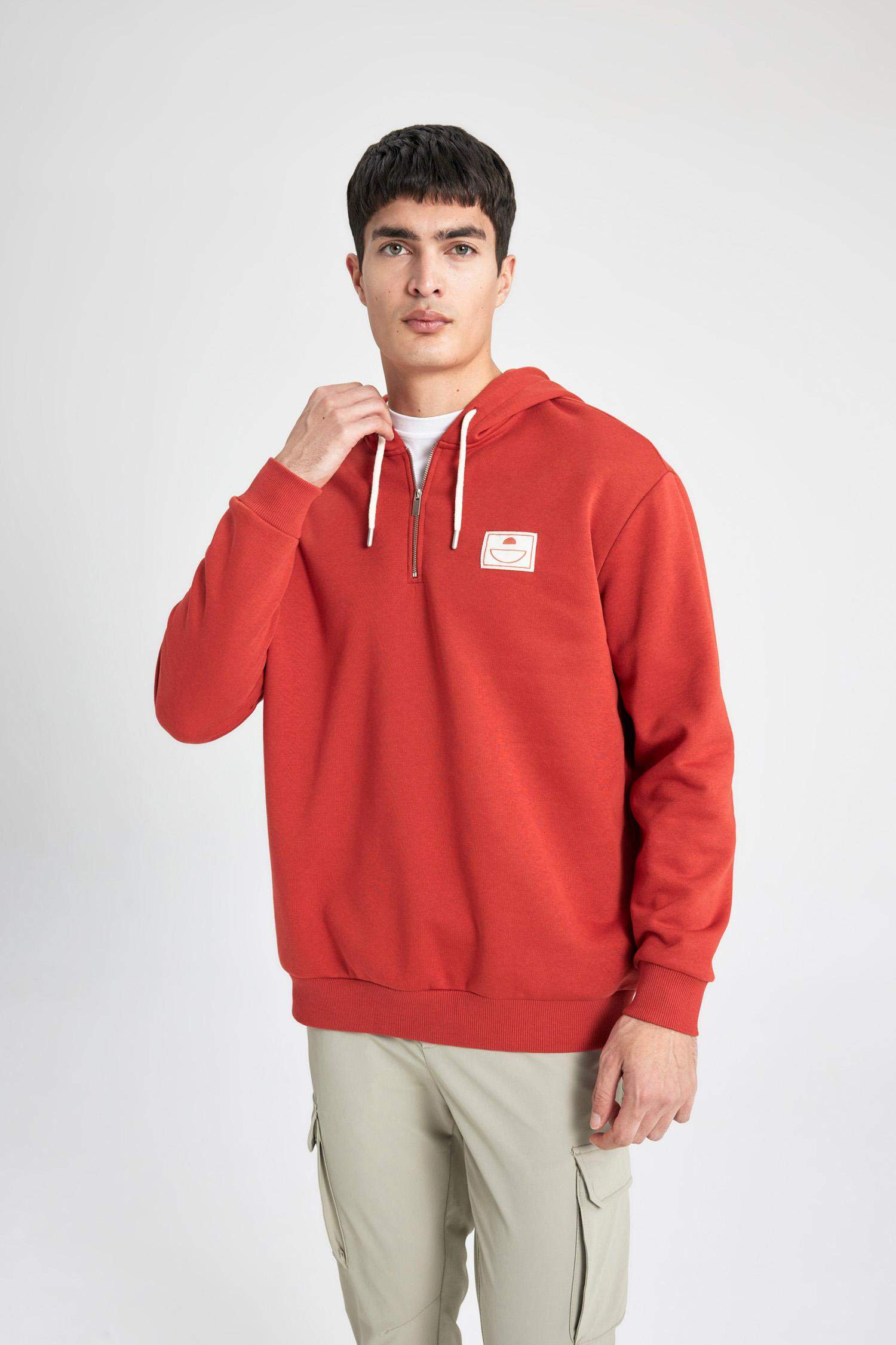 Oversize Geniş Kalıp Kapüşonlu Sırt Baskılı Sweatshirt