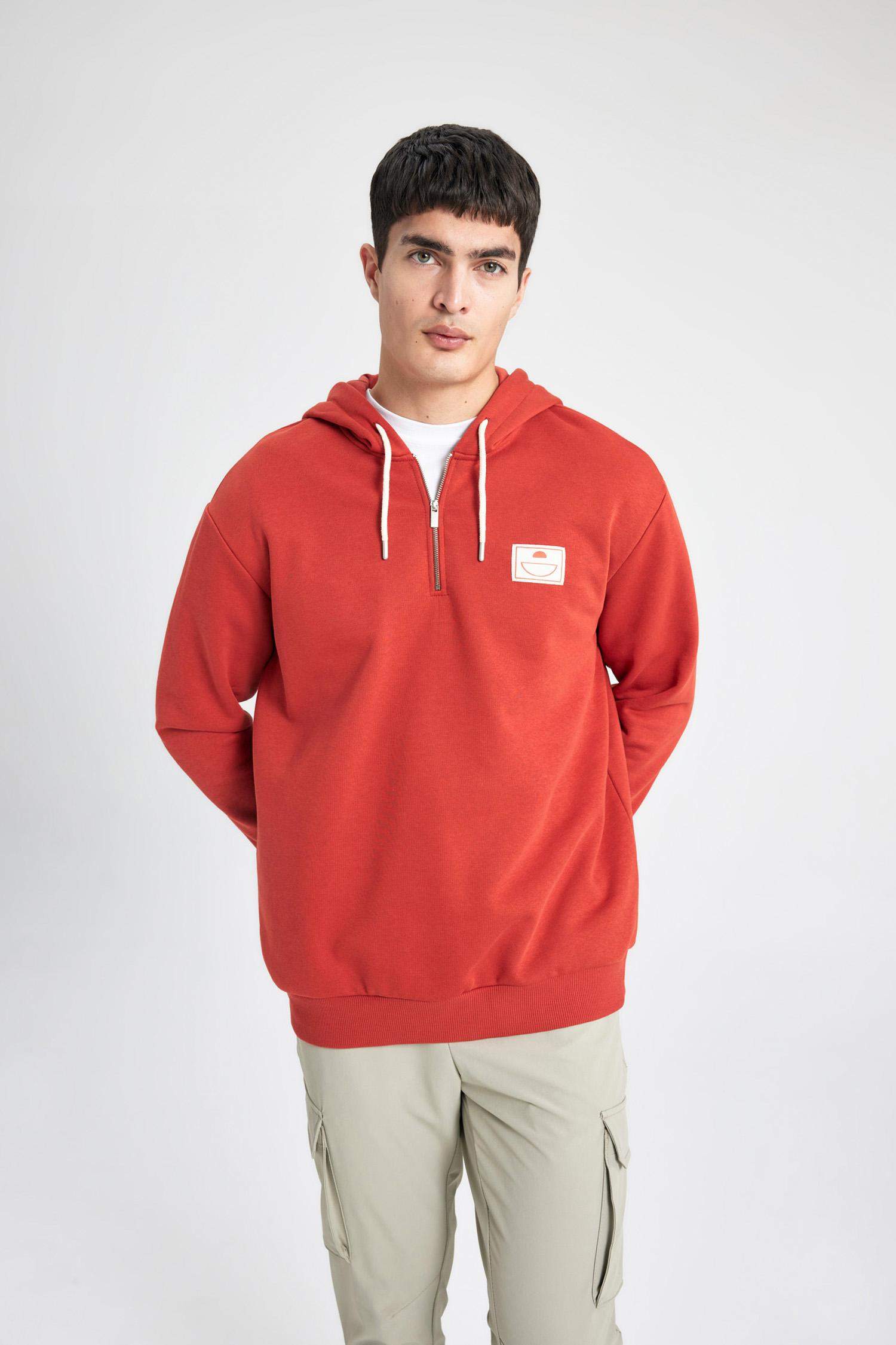 Oversize Geniş Kalıp Kapüşonlu Sırt Baskılı Sweatshirt