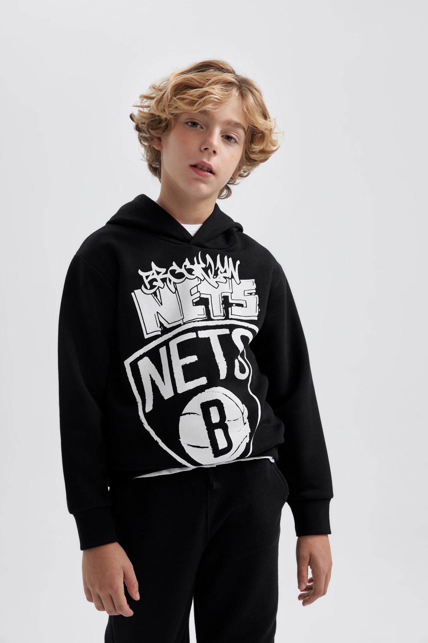 Boy NBA Brooklyn Nets Hooded Thick Sweatshirt