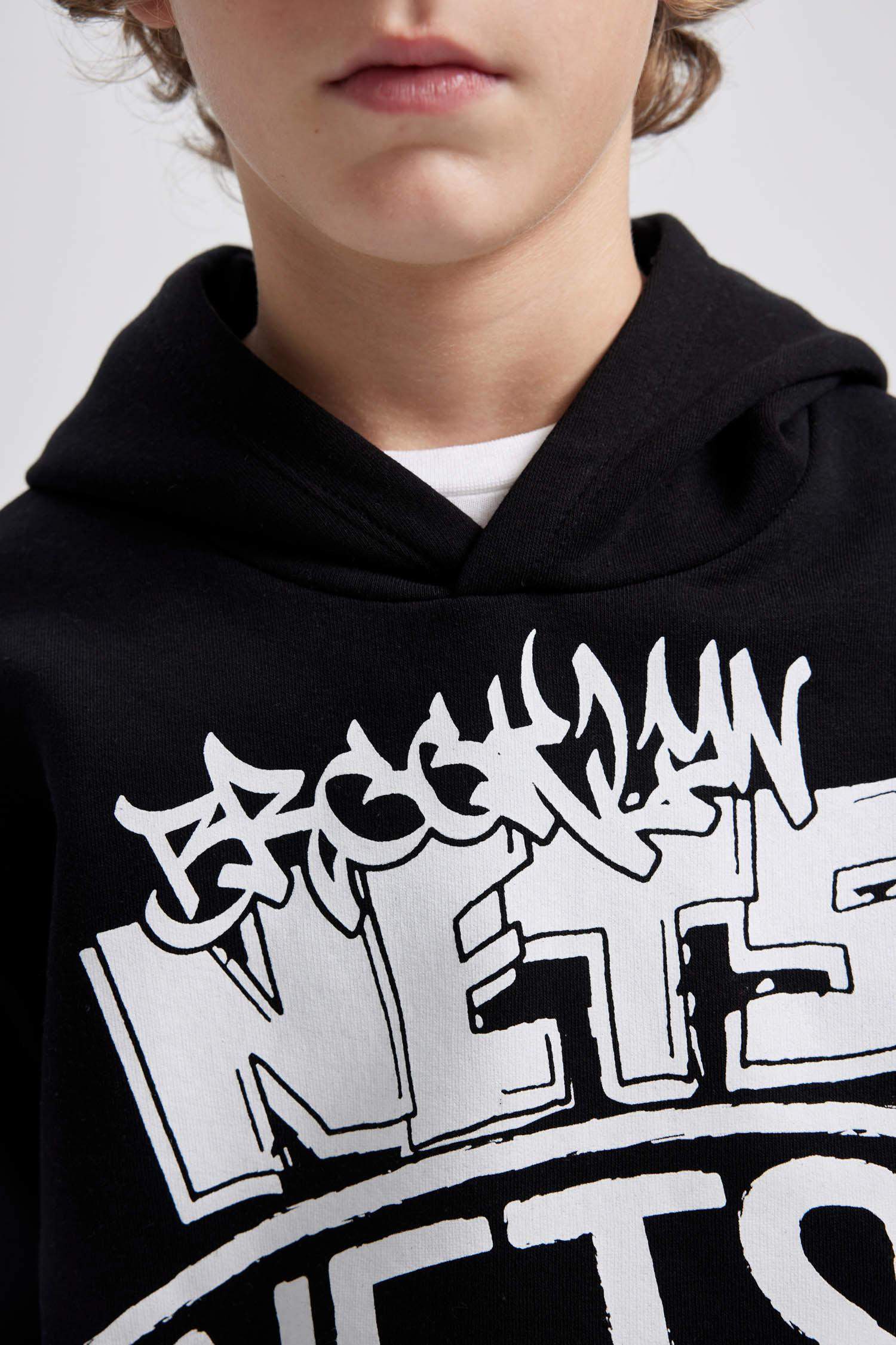 Boy NBA Brooklyn Nets Hooded Thick Sweatshirt