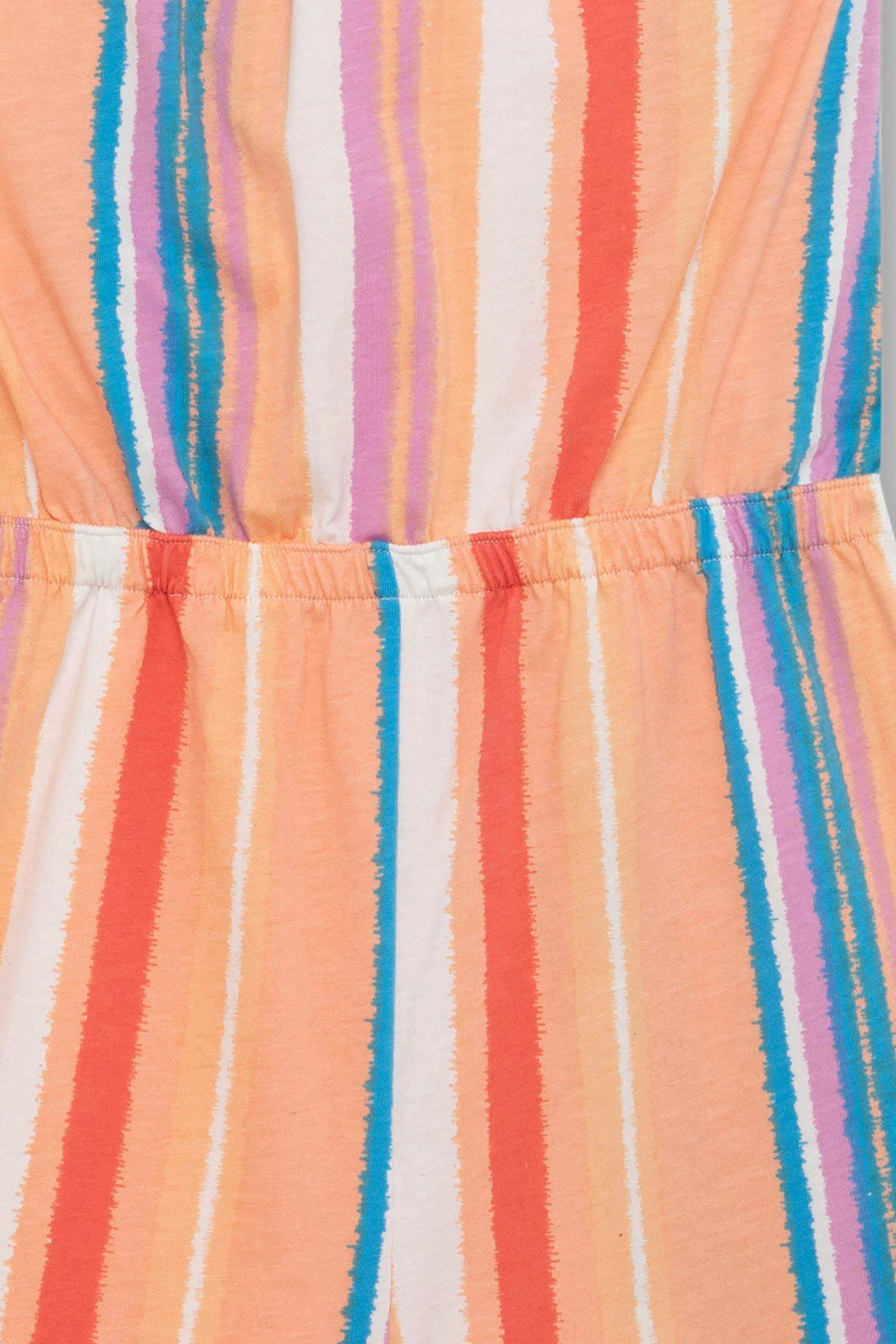 Girl Strappy Patterned Cotton Short Jumpsuit