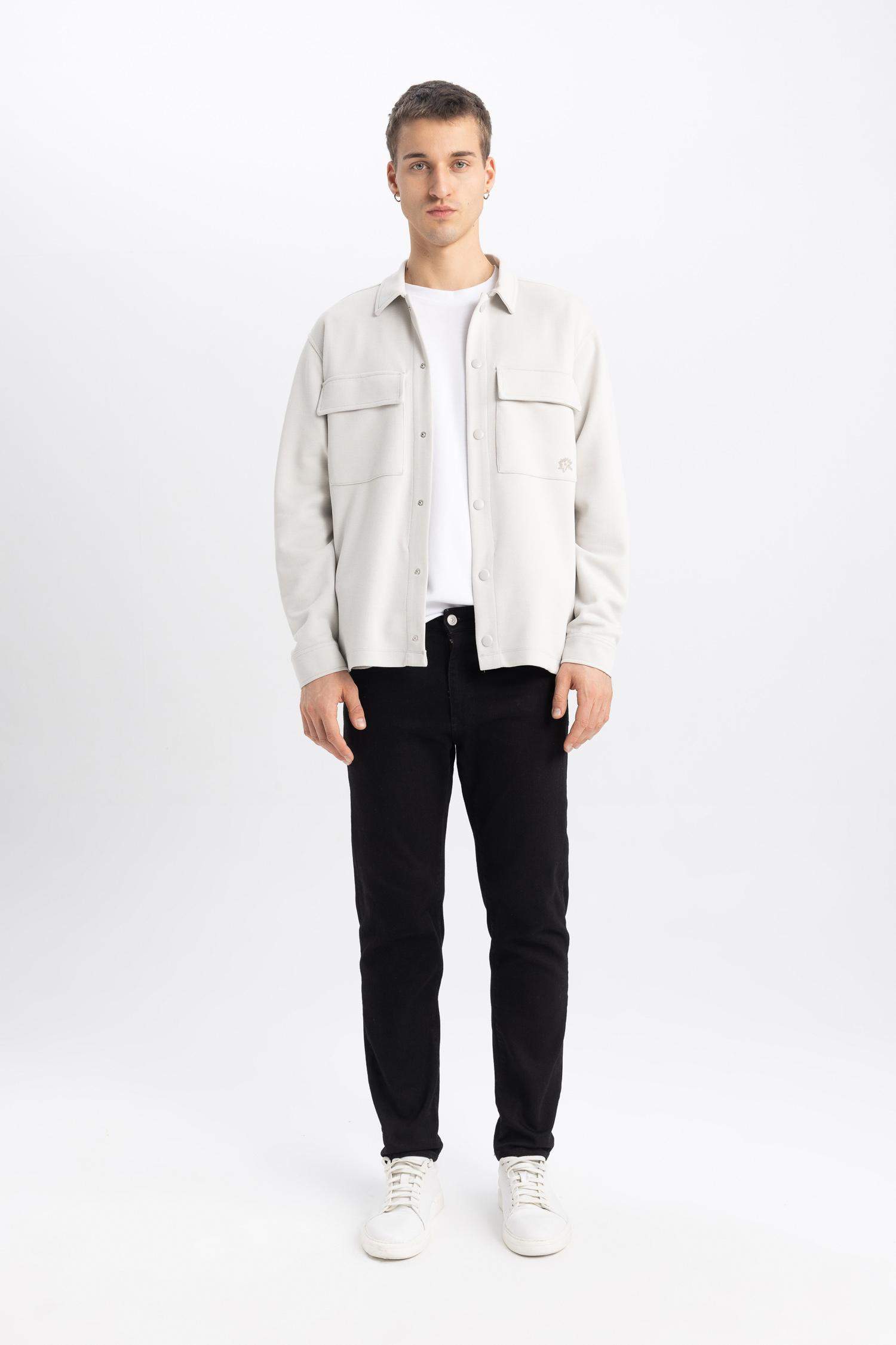 Relax Fit Çıtçıt Kapamalı Uzun Kollu Gömlek