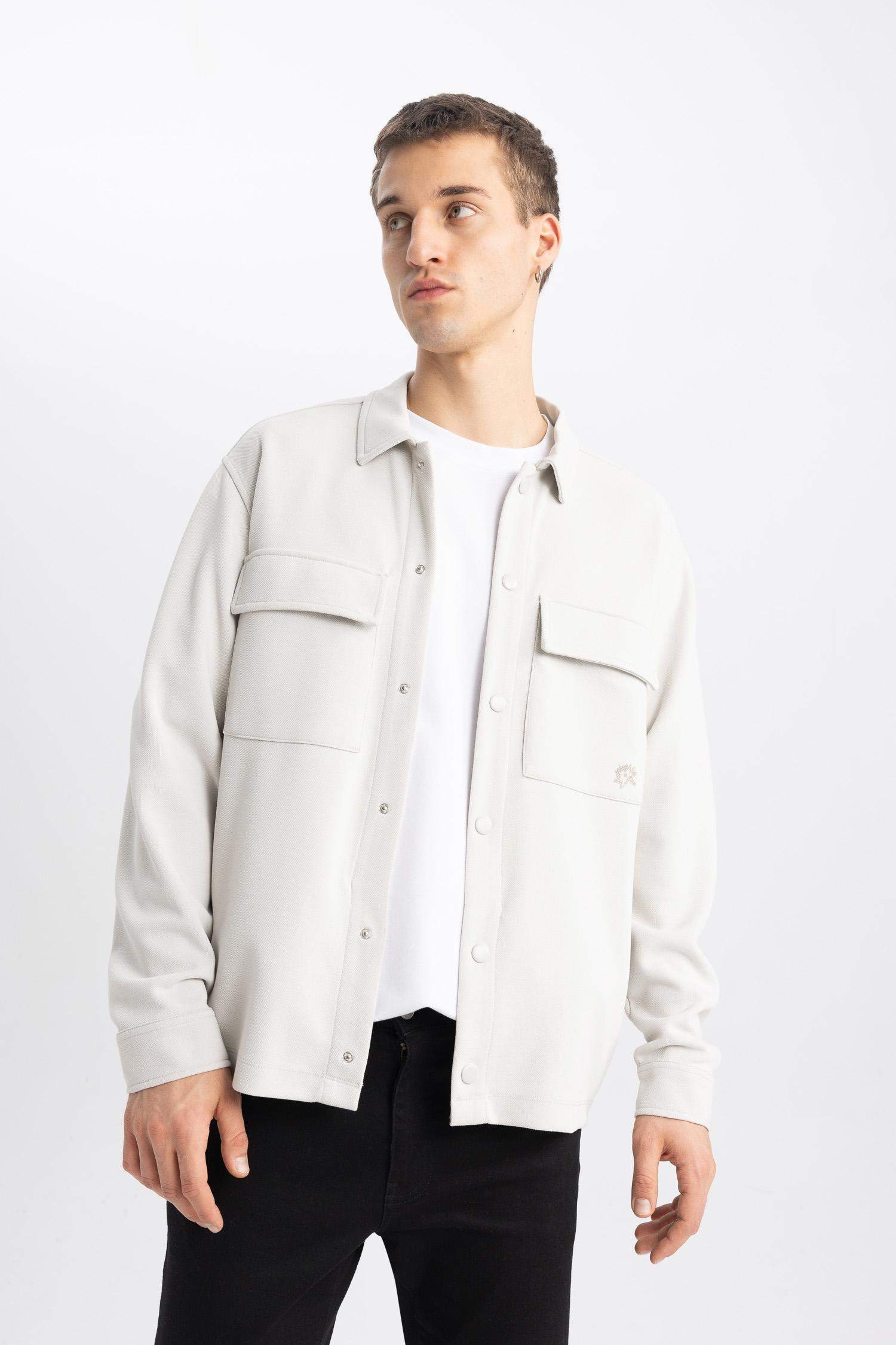 Relax Fit Çıtçıt Kapamalı Uzun Kollu Gömlek