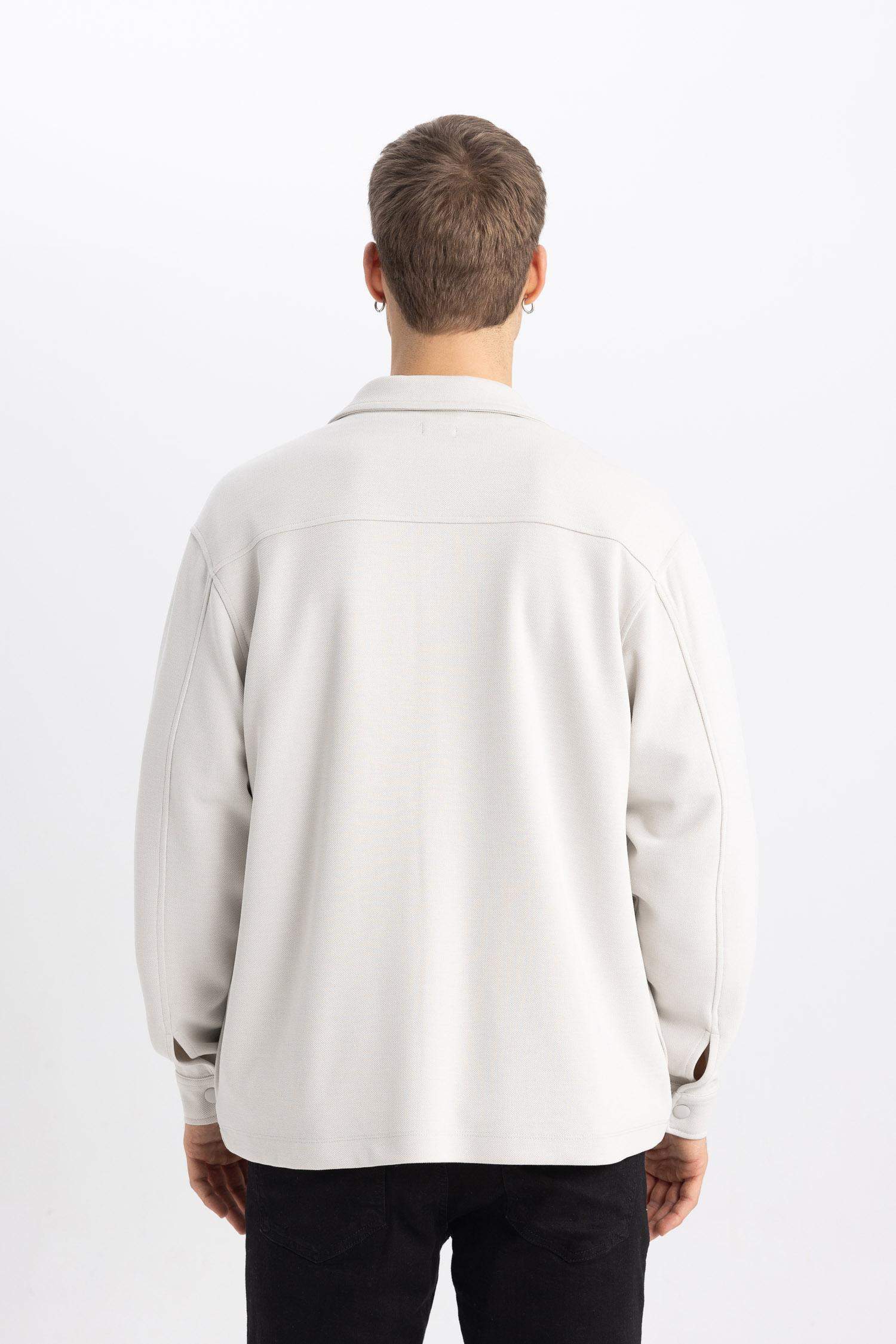 Relax Fit Çıtçıt Kapamalı Uzun Kollu Gömlek