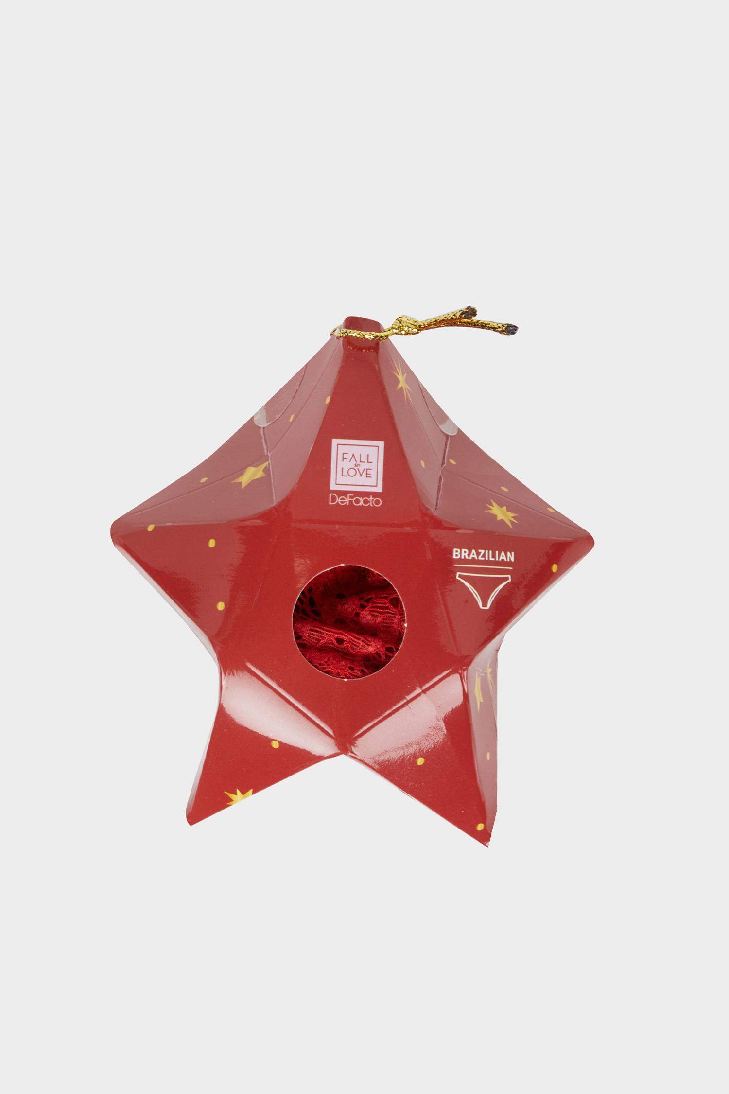 Kırmızı Dantel Brazilian Slip Külot-Fall in Love