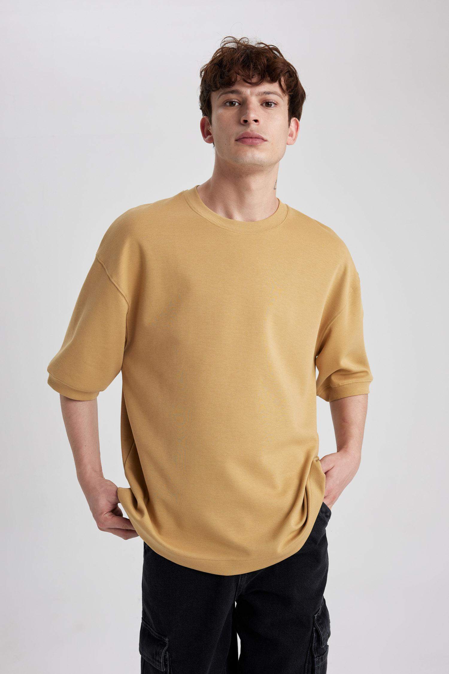 Loose Fit Crew Neck Heavy Fabric Basic T-Shirt