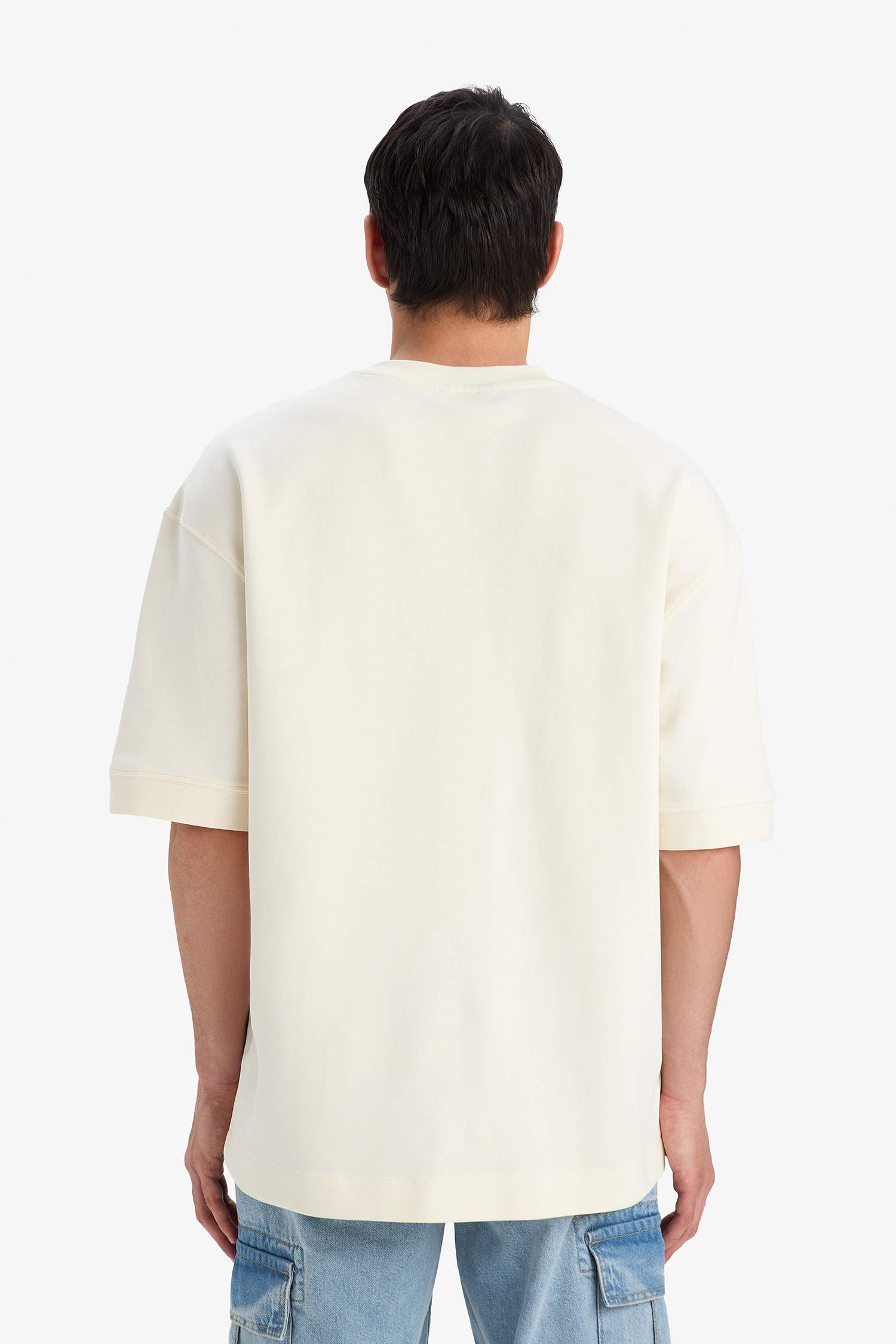 Loose Fit Rahat Kesim Bisiklet Yaka Ağır Kumaş Basic Düz Kısa Kollu Tişört