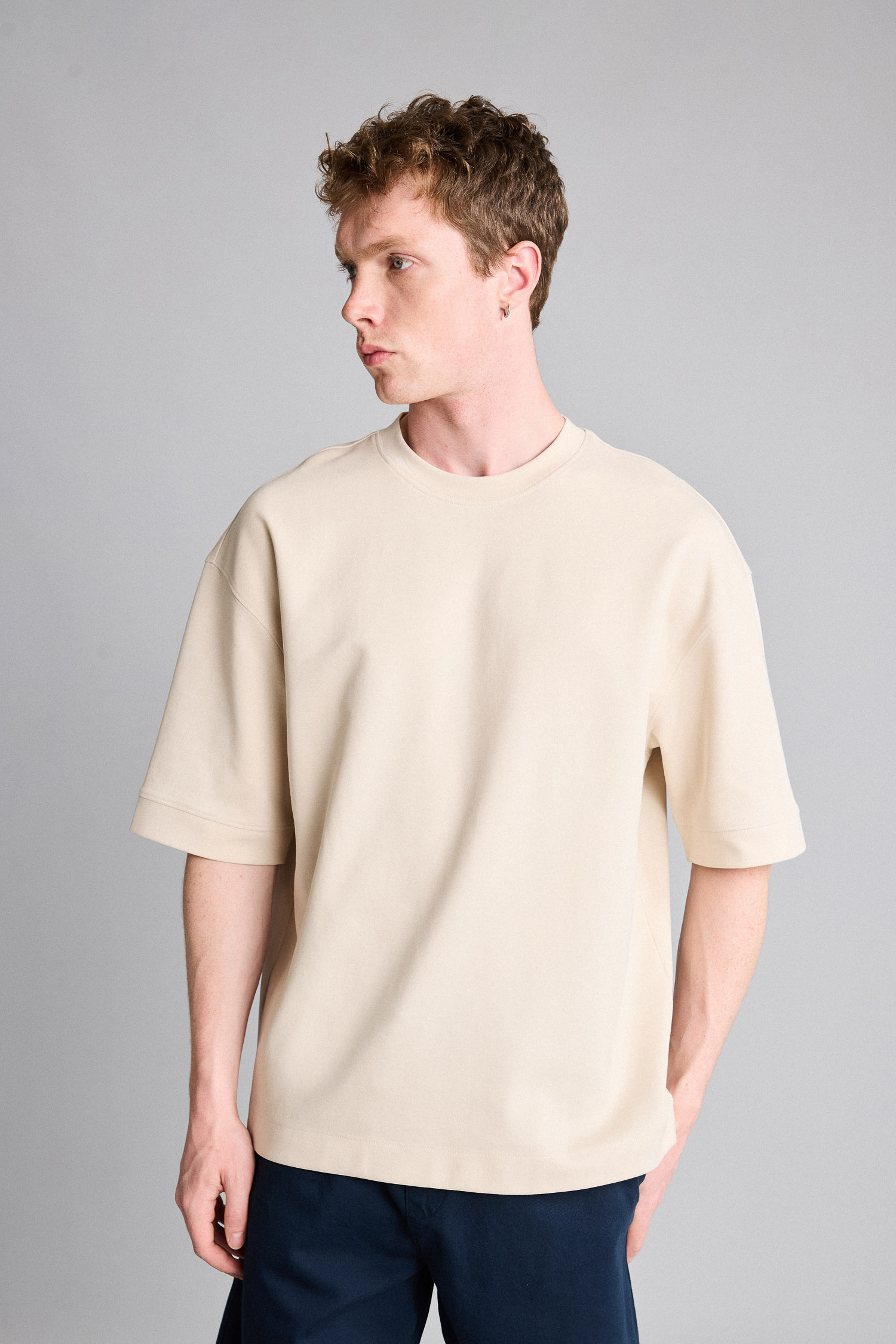 DeFacto Nefes Alabilir Loose Fit Kısa Kollu Basic Tişört görsel 3