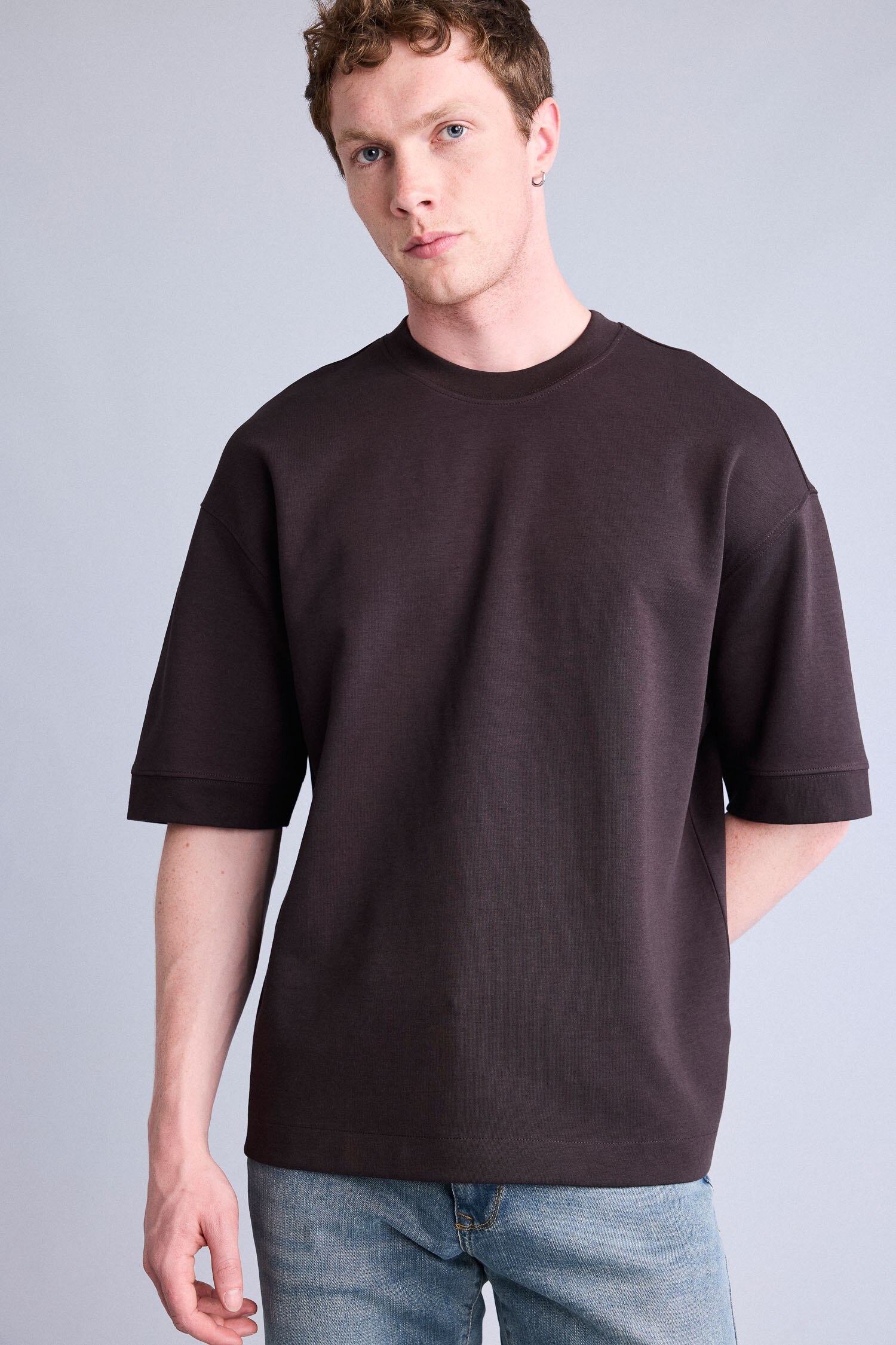 DeFacto Nefes Alabilir Loose Fit Kısa Kollu Basic Tişört görsel 3