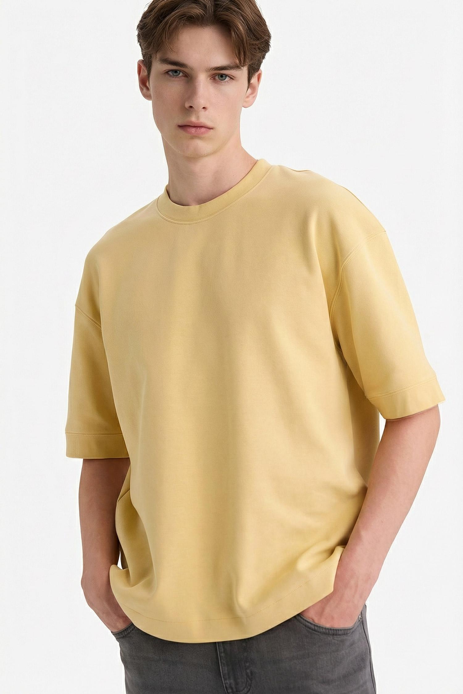 DeFacto Nefes Alabilir Loose Fit Kısa Kollu Basic Tişört görsel 4