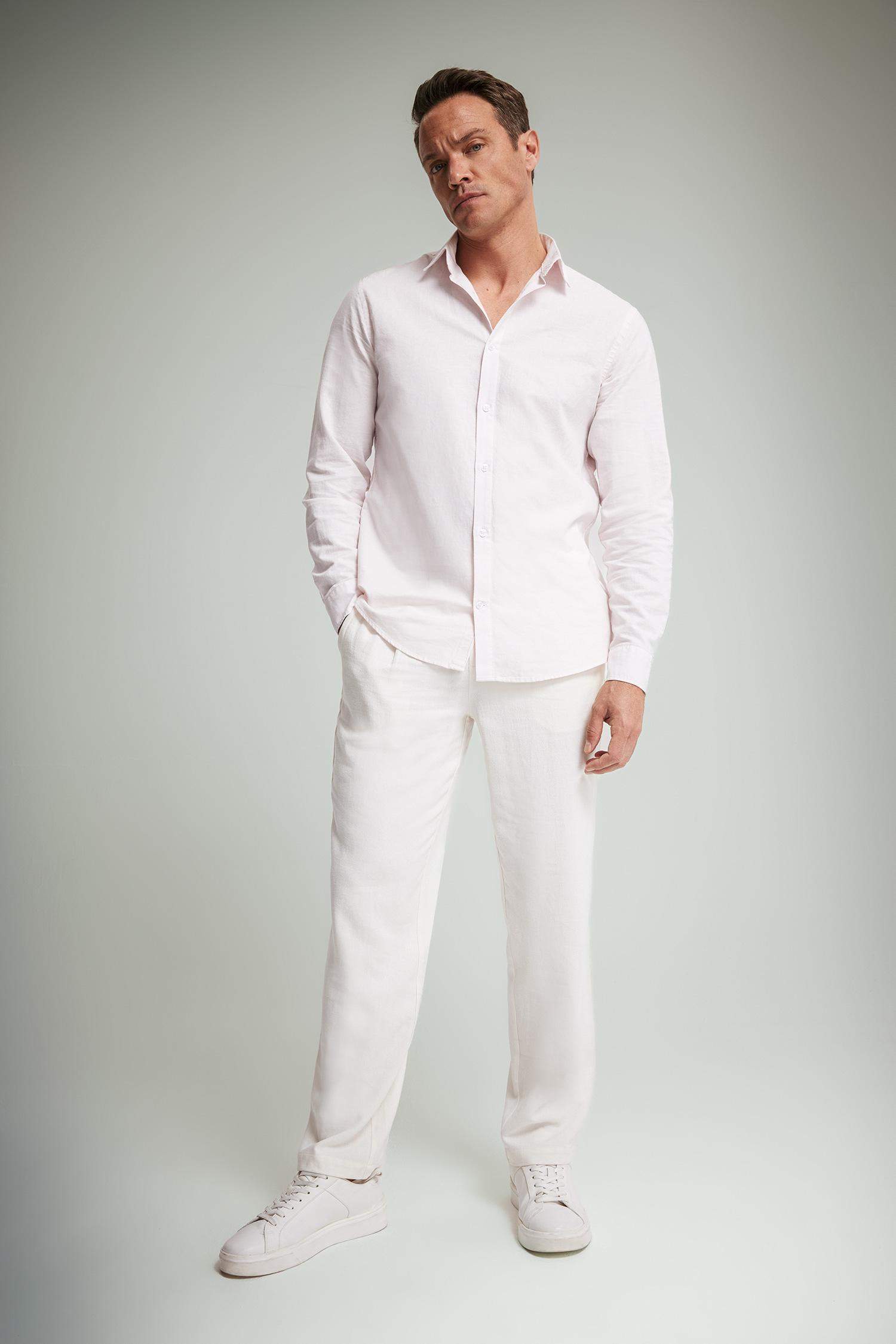 Yazlık Viskon Jogger Pantolon Regular Fit Normal Kesim Keten Karışımlı Düz Paça Cepli