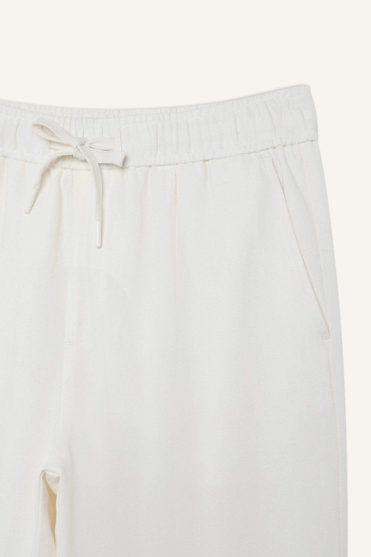 Yazlık Viskon Jogger Pantolon Regular Fit Normal Kesim Keten Karışımlı Düz Paça Cepli