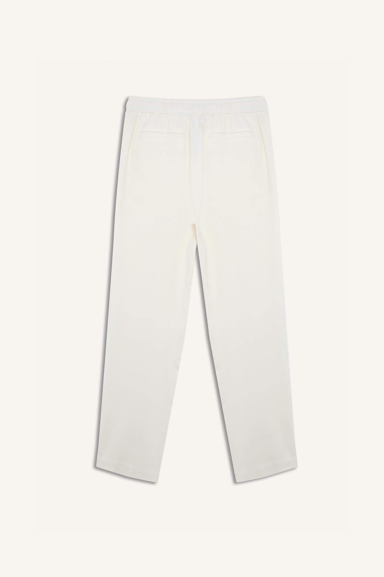 Yazlık Viskon Jogger Pantolon Regular Fit Normal Kesim Keten Karışımlı Düz Paça Cepli