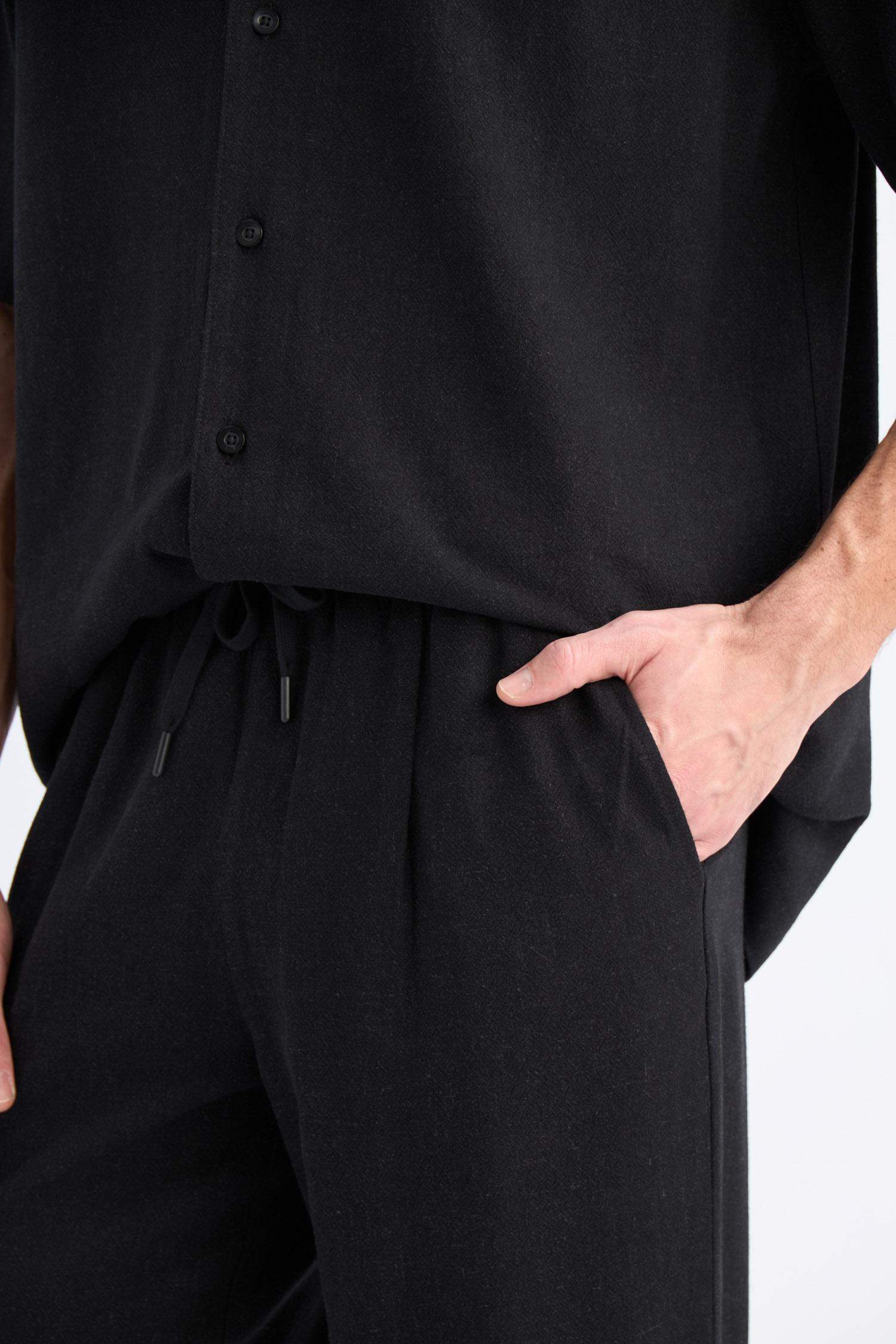 Yazlık Viskon Jogger Pantolon Regular Fit Normal Kesim Keten Karışımlı Düz Paça Cepli