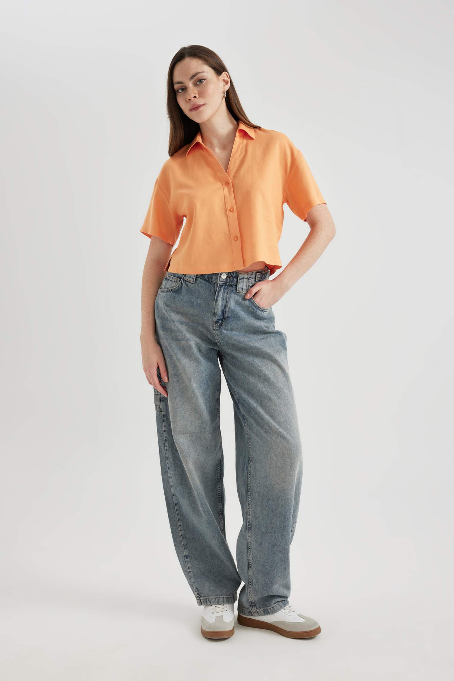 Рубашка оверсайз с коротким рукавом