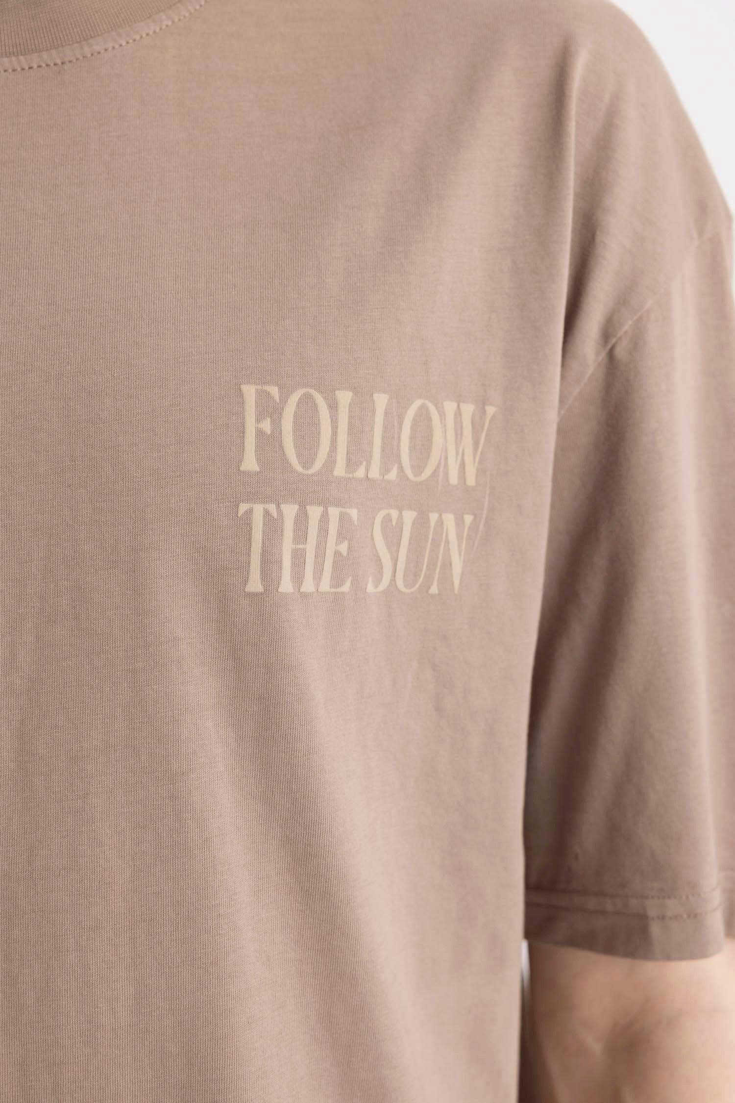 T-Shirt Oversize Manches Courtes Col Rond Imprimé Dos