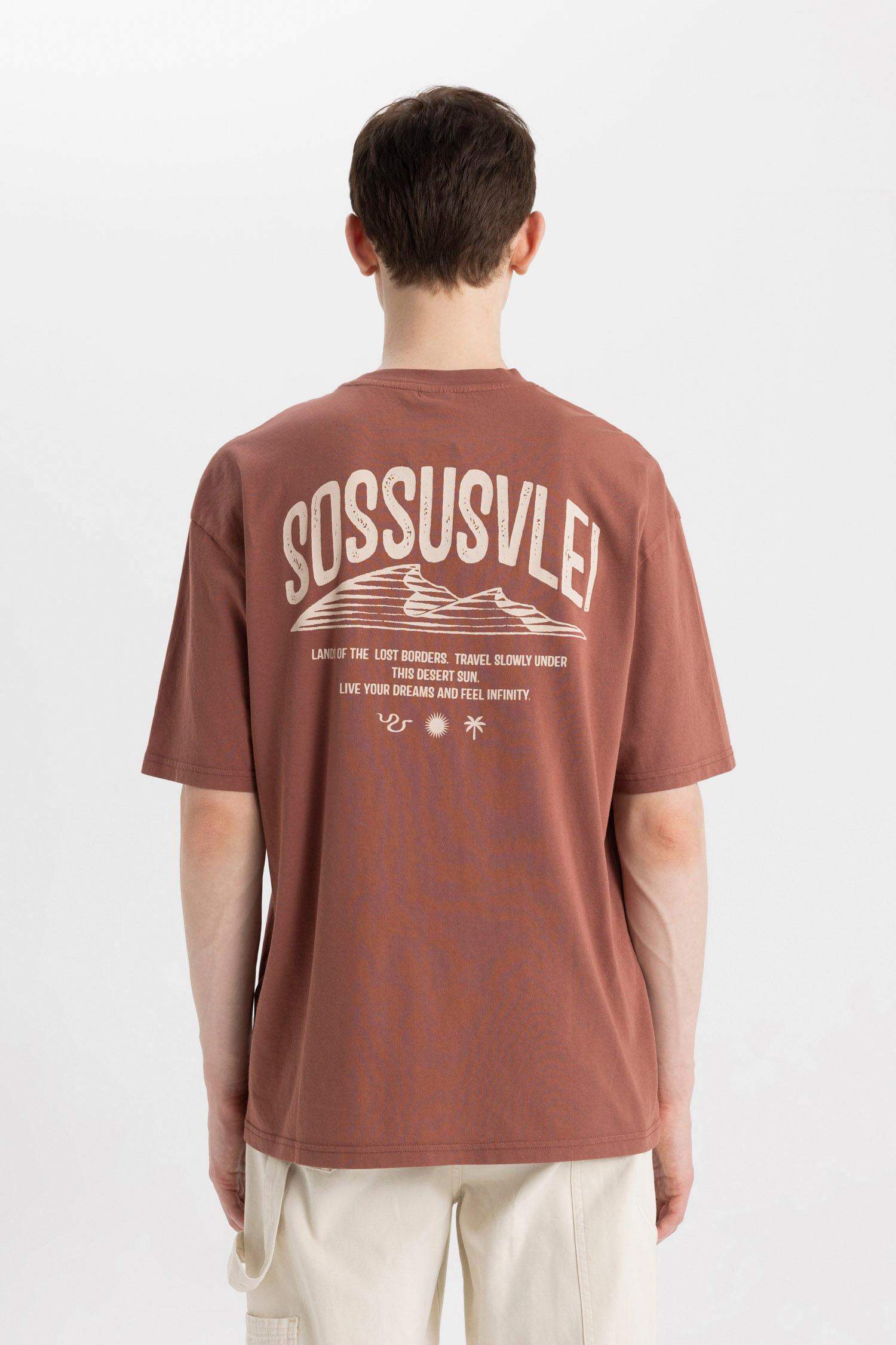 Oversize Fit Crew Neck Back Printed T-Shirt
