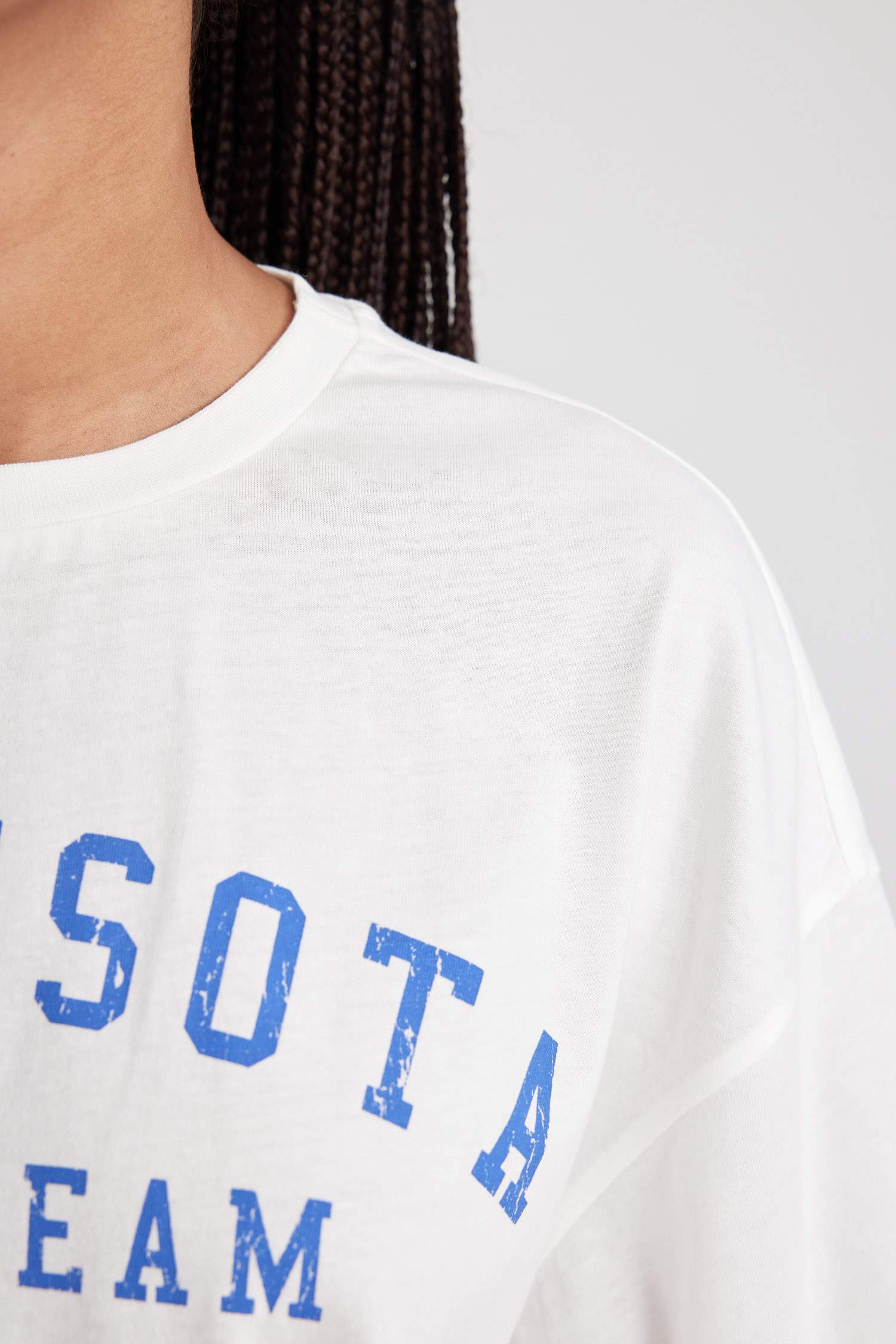 Oversize Fit Crew Neck Printed Short Sleeve T-Shirt